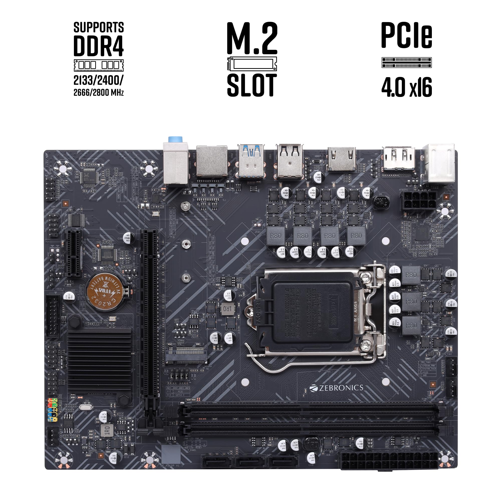 第8世代Core i7 MOUSE MB-N510 16GB NVMe256GB ZEBRONICS H510-NVMe Micro-ATX Motherboard LGA 1200 Socket