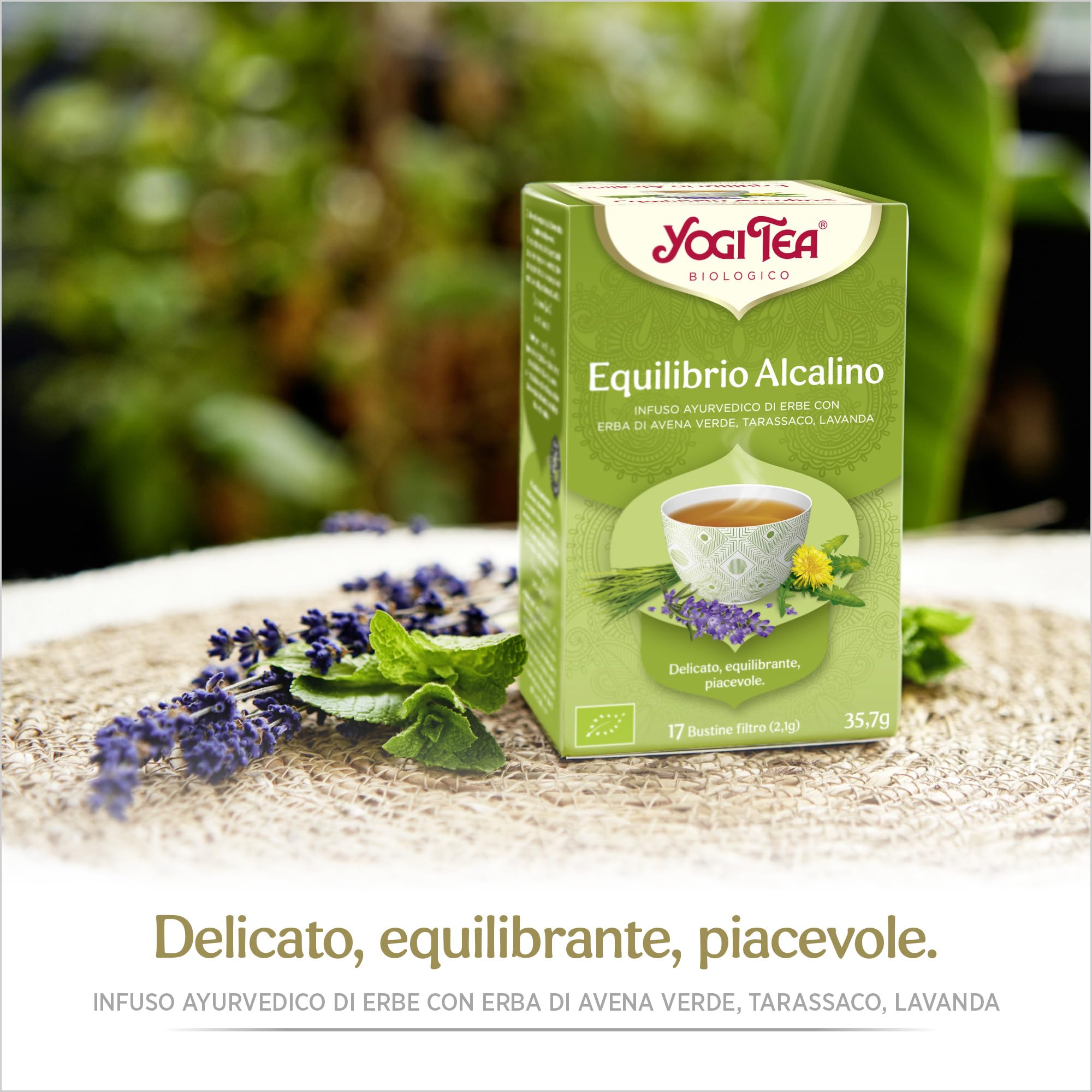 Yogi Tea Equilibrio Alcalino Bio Infusión Ayurvédica Avena Verde Diente de León Lavanda Pack 6x17 bolsitas