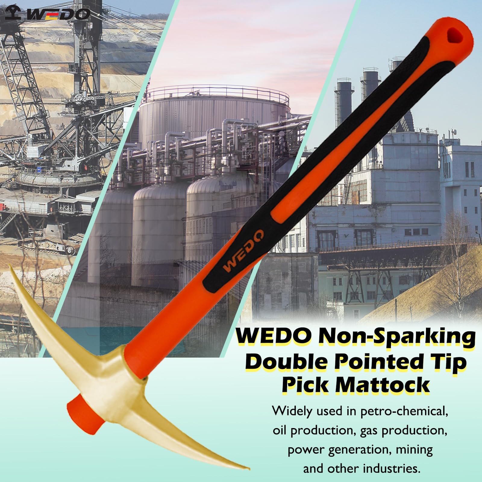 Amazon.com : WEDO Non-Sparking Railroad Pick Axe,Pick Mattock,Adze