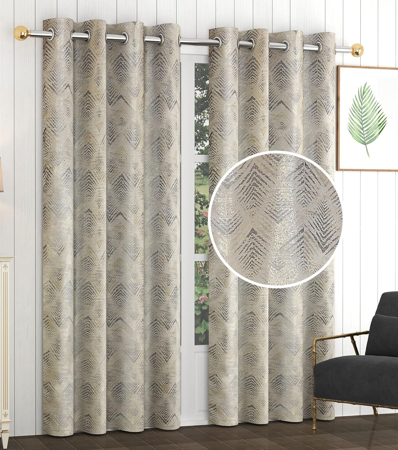 Yellow Weaves Rich Jacquard Fabric Curtains for Long Door, Abstract Pattern, 9 Feet, Pack of 2, Grey, Washable (B0BMF32NLH) Amazon Price History, Amazon Price Tracker