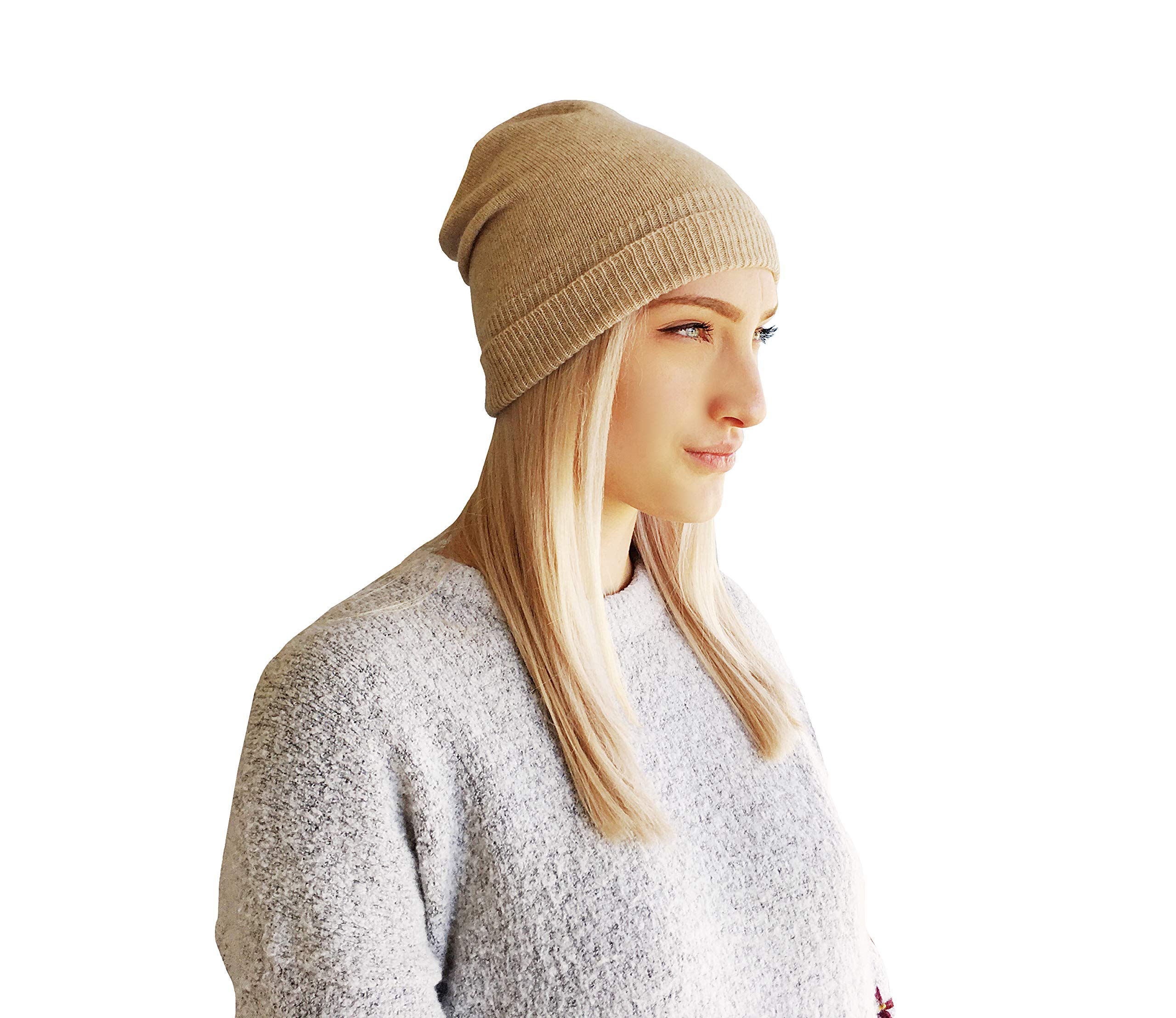 Berretto Donna Invernale Cashmere 100% Beige