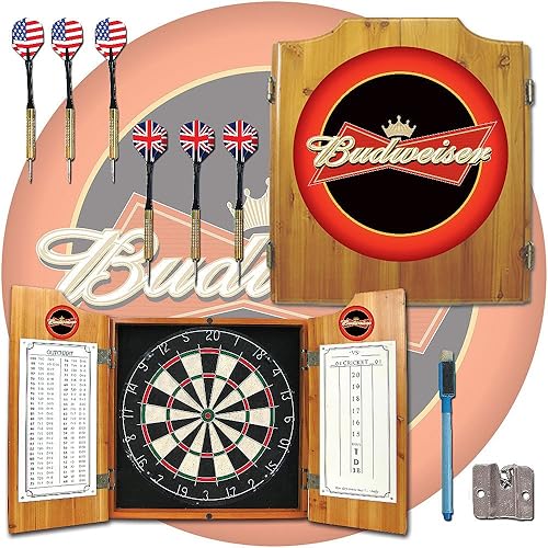 Miniatura 2 de Budweiser - Juego de armario de dardos de madera