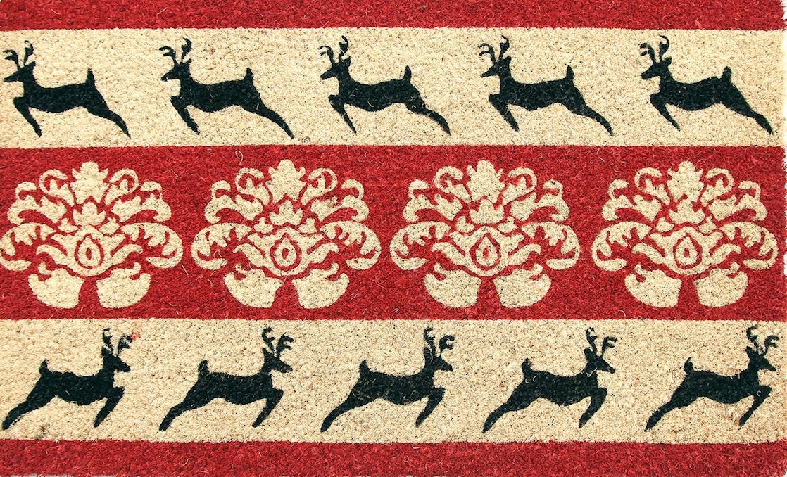 Coco&Coir Door Mat | Non-Slip | Thick Coir | Premium Quality | Rubber Backed | Eco-Friendly | Indoor | Outdoor | Heavy Duty | Christmas Themed | Entrance Door Mat | 45 x 75 cm (Vintage Christmas)