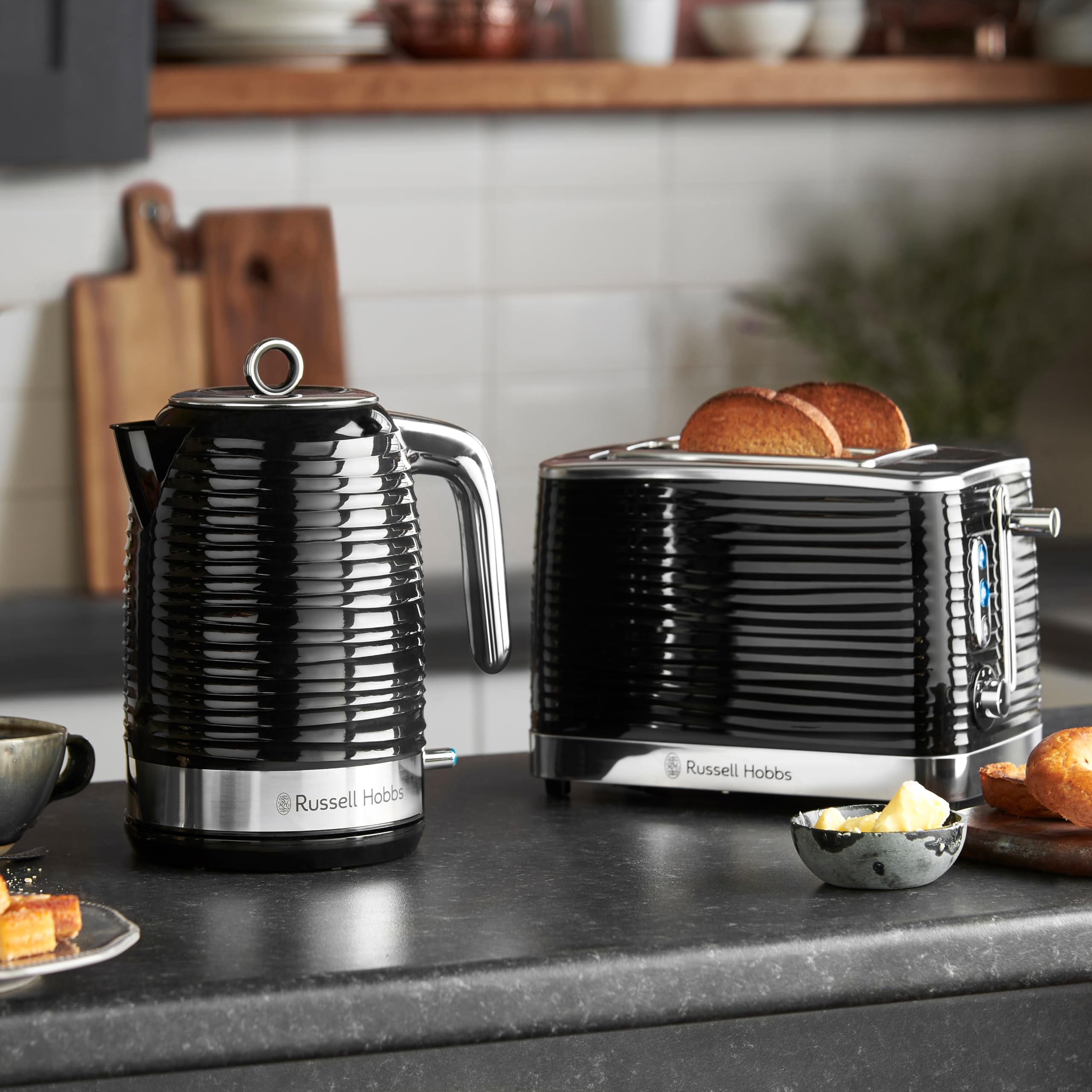 Russell Hobbs Inspire Frühstückset Wasserkocher 1,7l 2400W Toaster 2 Scheiben 24361-70 24371-56
