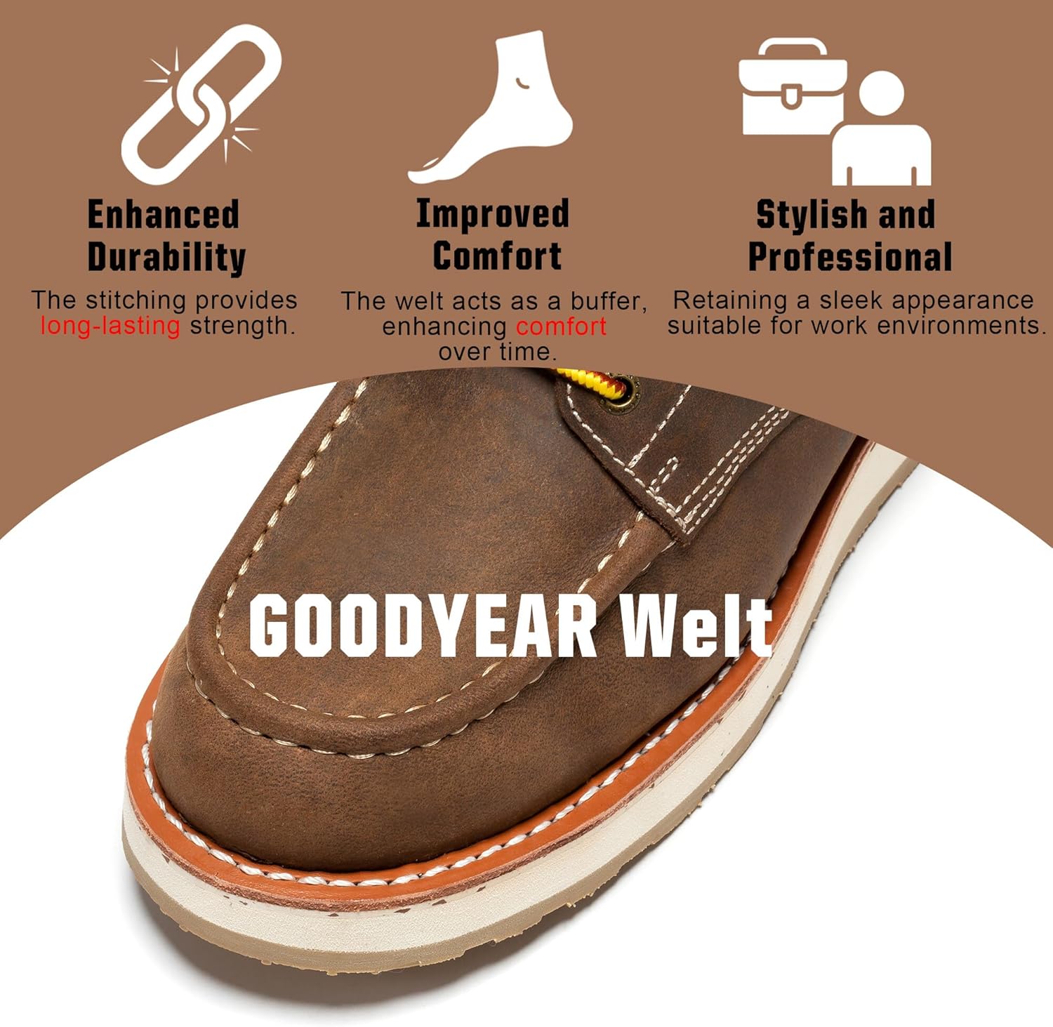 ROCKROOSTER Mantua - 8 inch Comfortable, Anti-fatigue Soft toe Rubber... - Picture 11 of 14