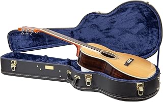 Crossrock Hard-Shell Wooden Case fits 12-Fret 00 Style Acoustic Guitar-Black (CRW620-0012BK)