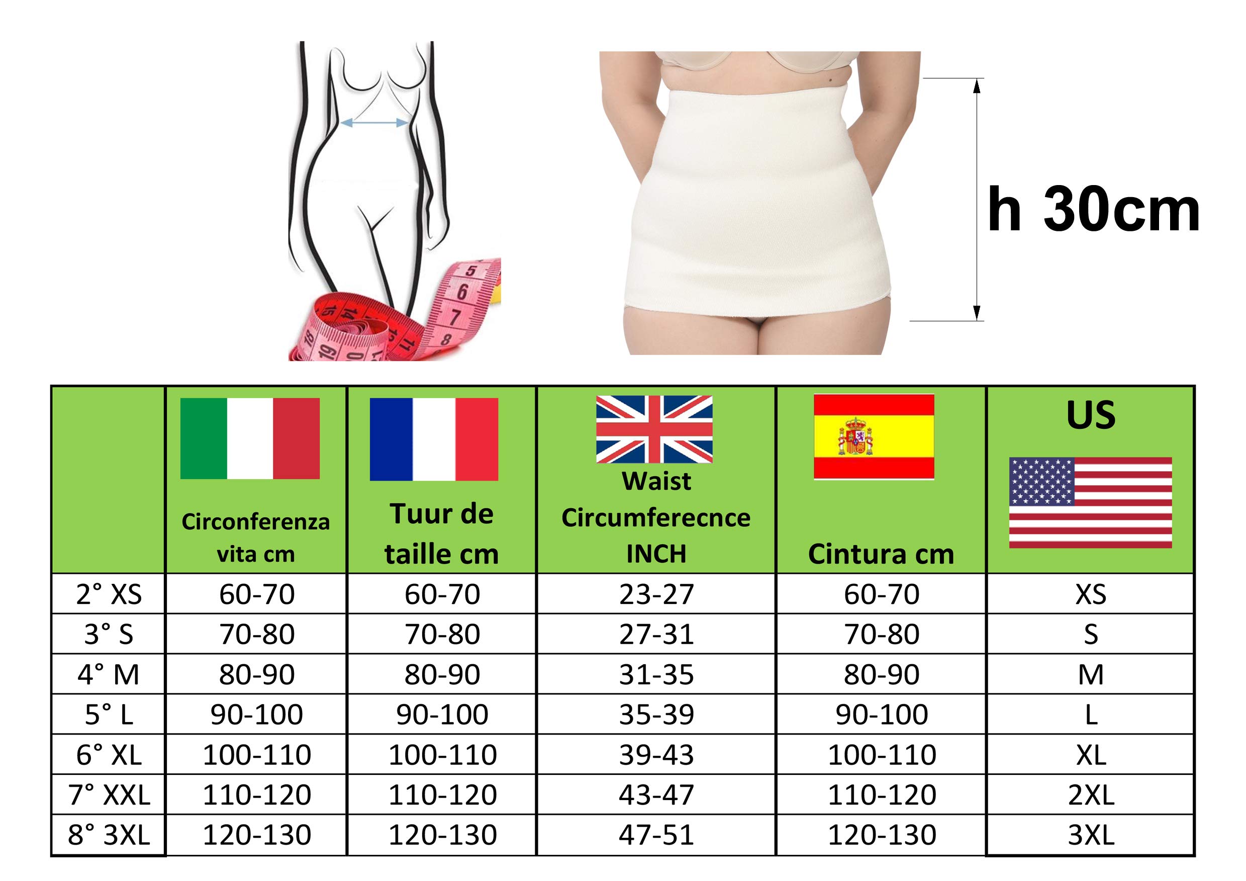 BODYPERFECT Panciera Elastica Termica Lombare Unisex Protezione Addominale qualità riscaldanti con Lana e Cotone sulla pelle Made in Italy 3XL