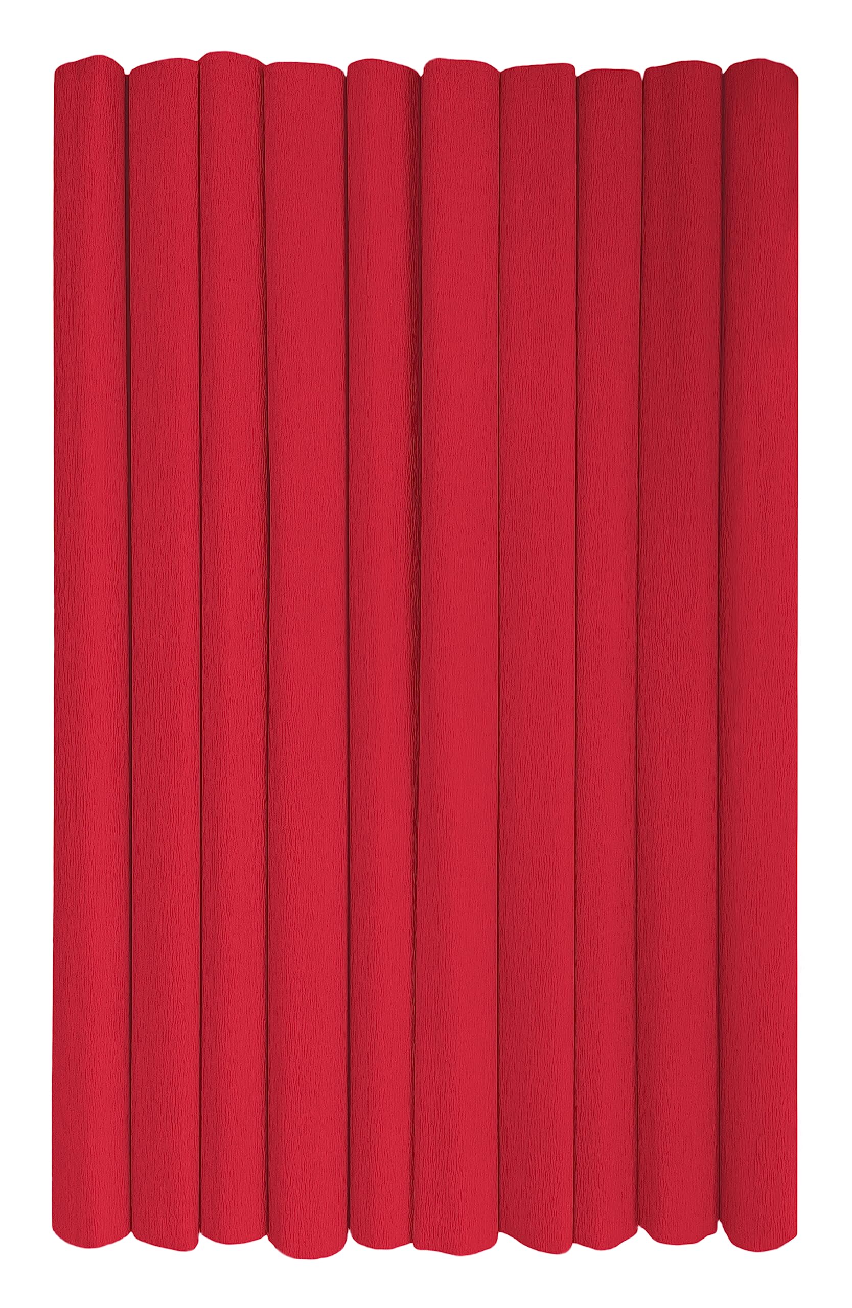 Interdruk - Crepe Paper Rolls for Kids, DIY and Decorations - Pack of 10 Reels (50cm x 200cm, 28g/m2) - 07 Red