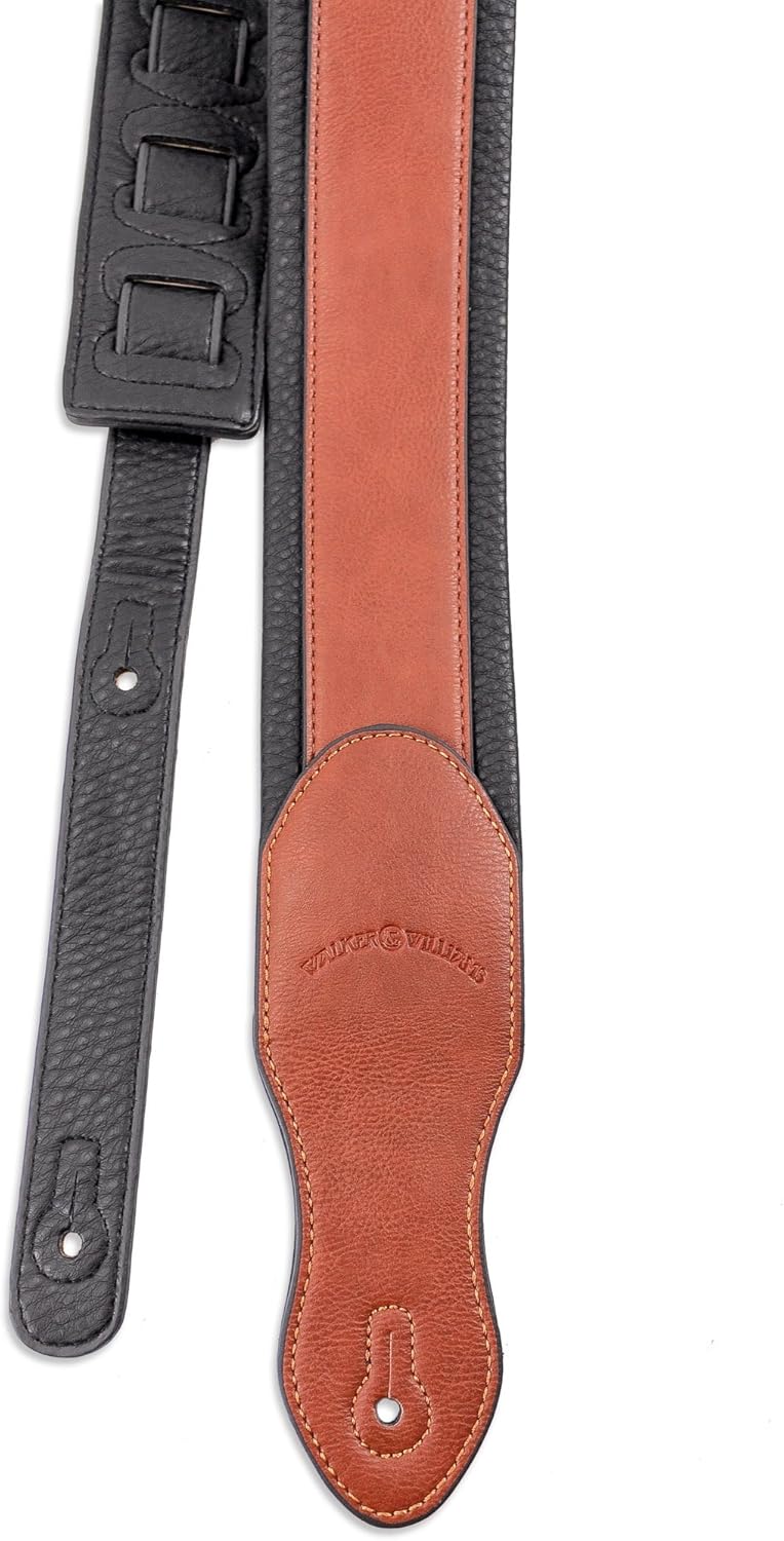 Walker & Williams G-48 Chestnut Brown Guitar Strap with Padded Glove Leather Back