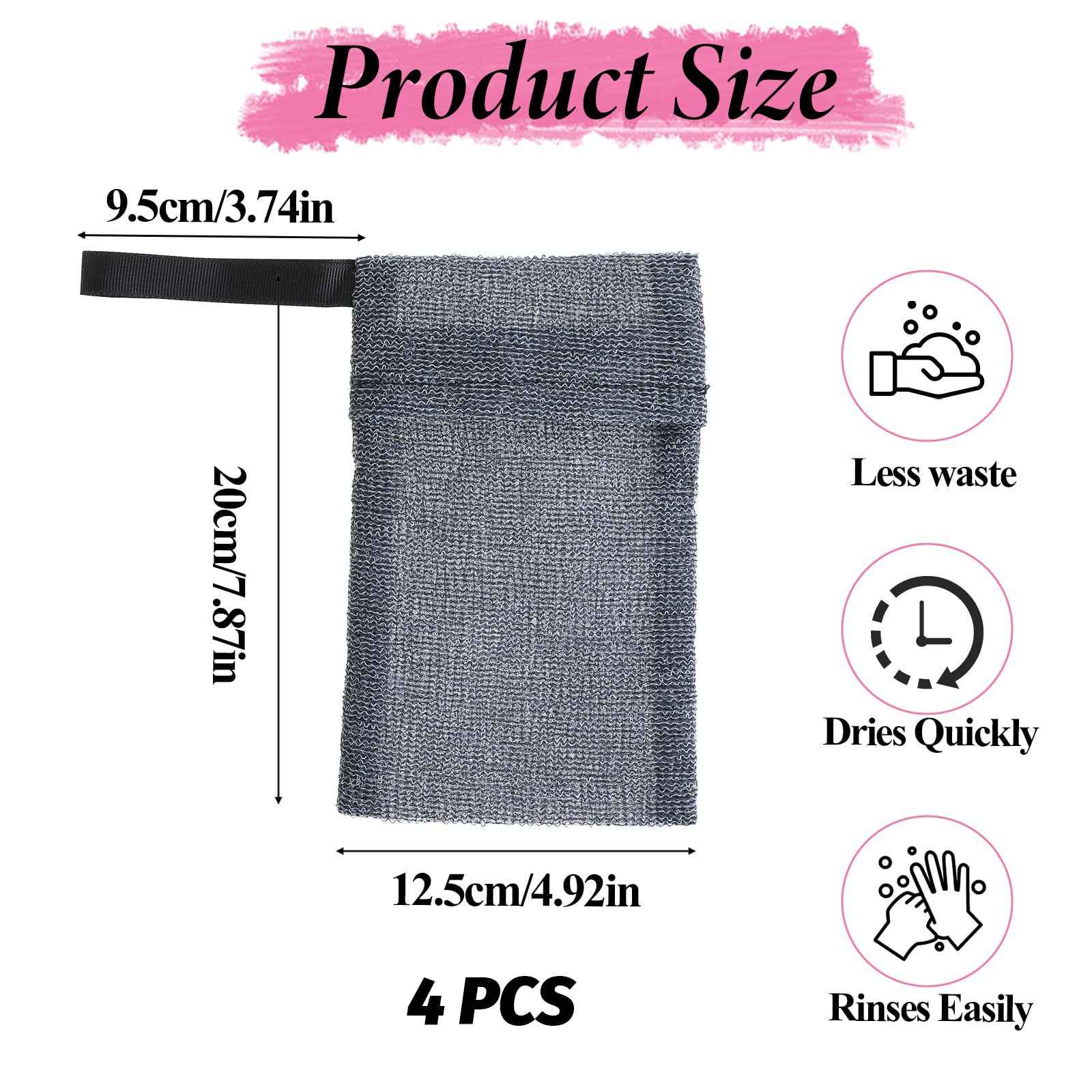 Bolsas de jabón sólido esponja exfoliante corporal doble capa