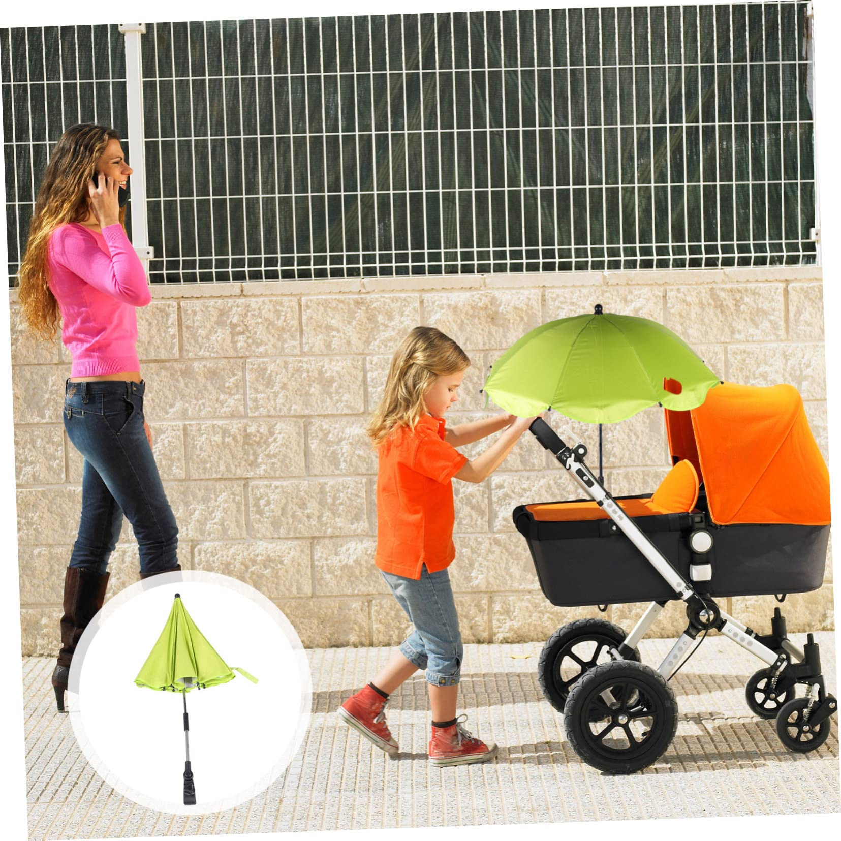 ibasenice 2 Piezas paraguas de cochecito sombrilla cochecito bebe accesorios carrito bebe paraguas para cochecito kid umbrella carro cochecito de viaje paraguas con clip para cochecito paño