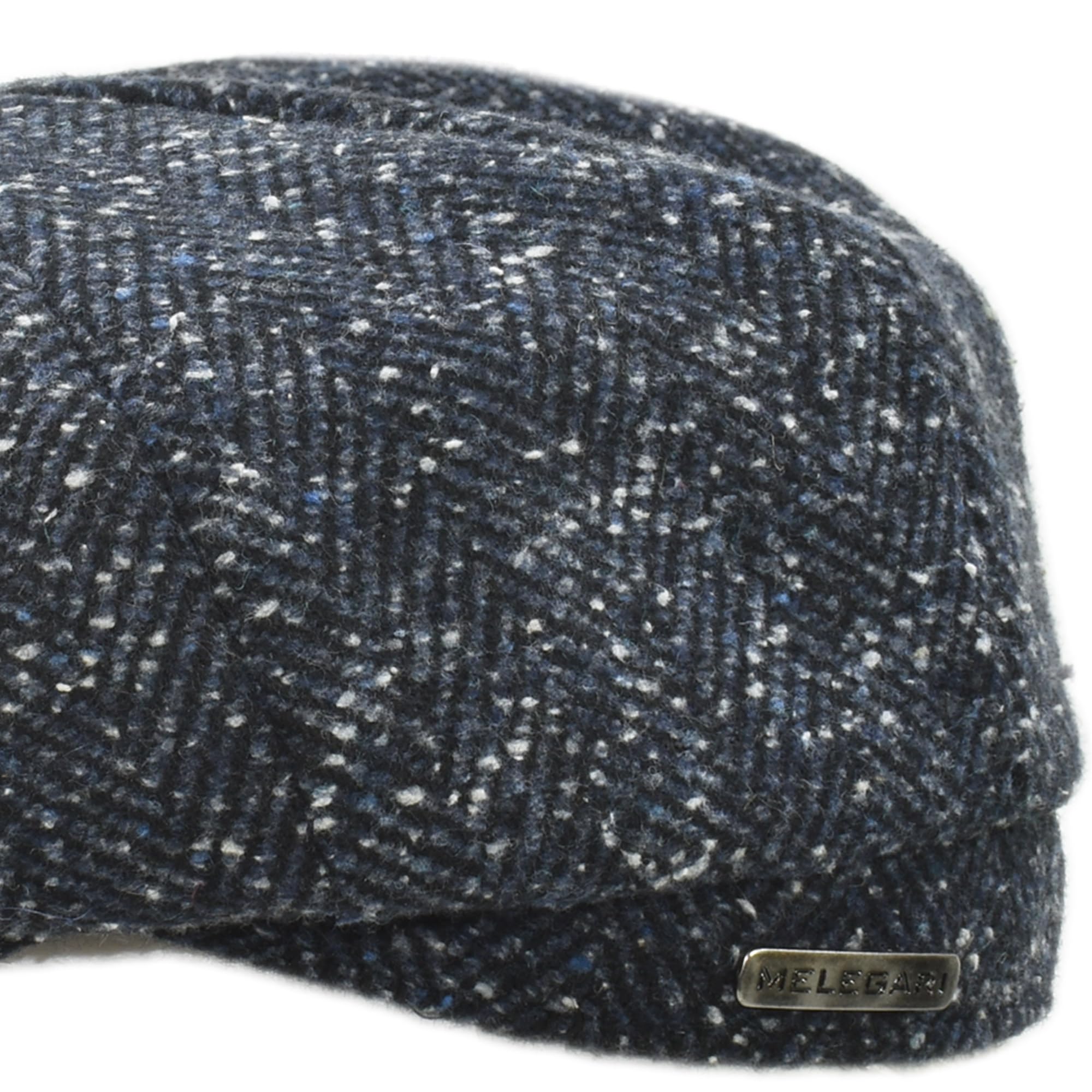 Melegari Czapka Gloucester | Newsboy Donegal Tweed Cap | Wyprodukowano we Włoszech | Mężczyźni/Kobiety | Jesień Zima
