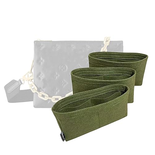 Purse Organizer for Coussin PM Bag Organizer, Lv Coussin MM Bag Organizer, Coussin BB Bag Insert, Handmade Snug Sturdy 2mm Thick Felt with Gold