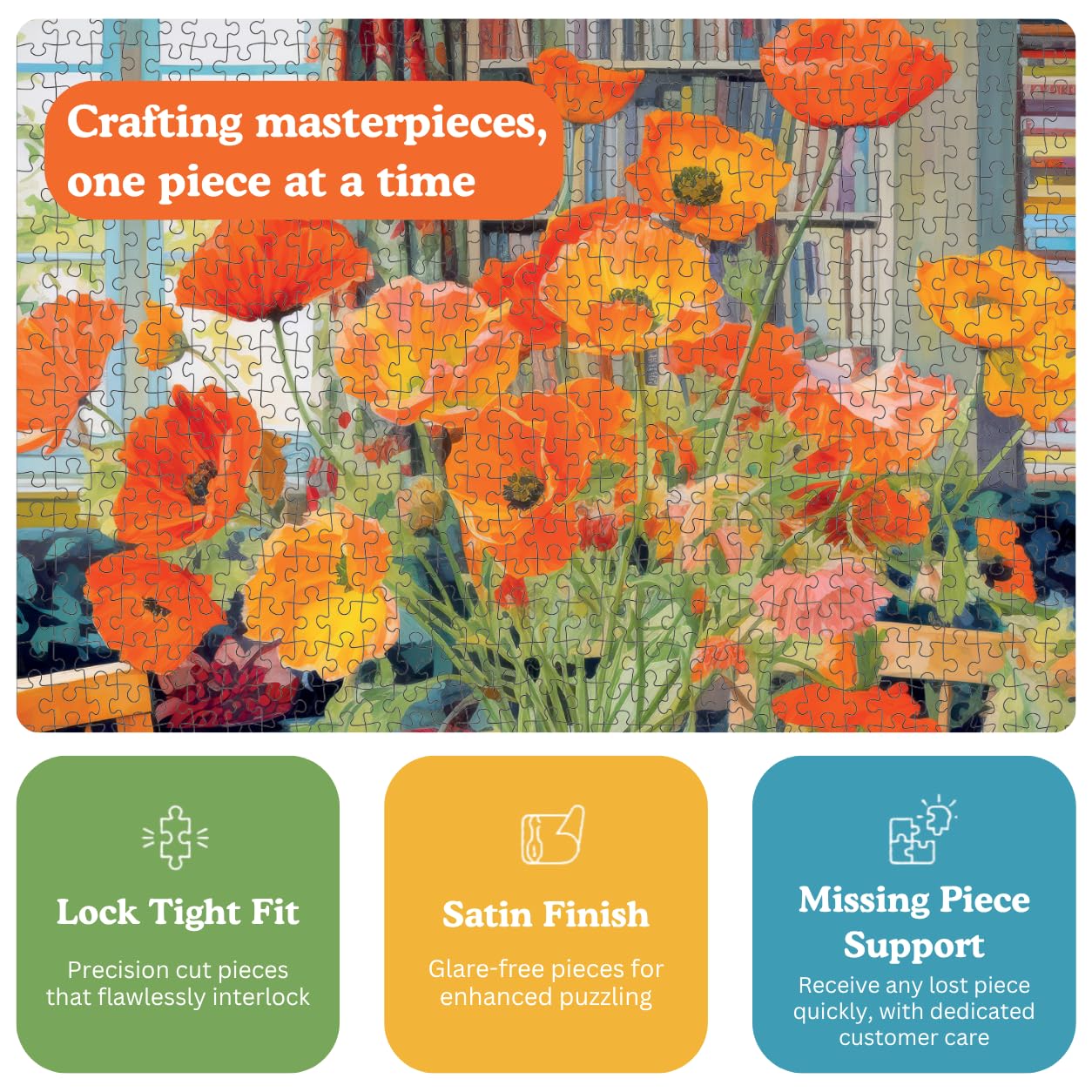 Amazon.com: Cross & Glory - Poppies Panorama: Orange Elegance