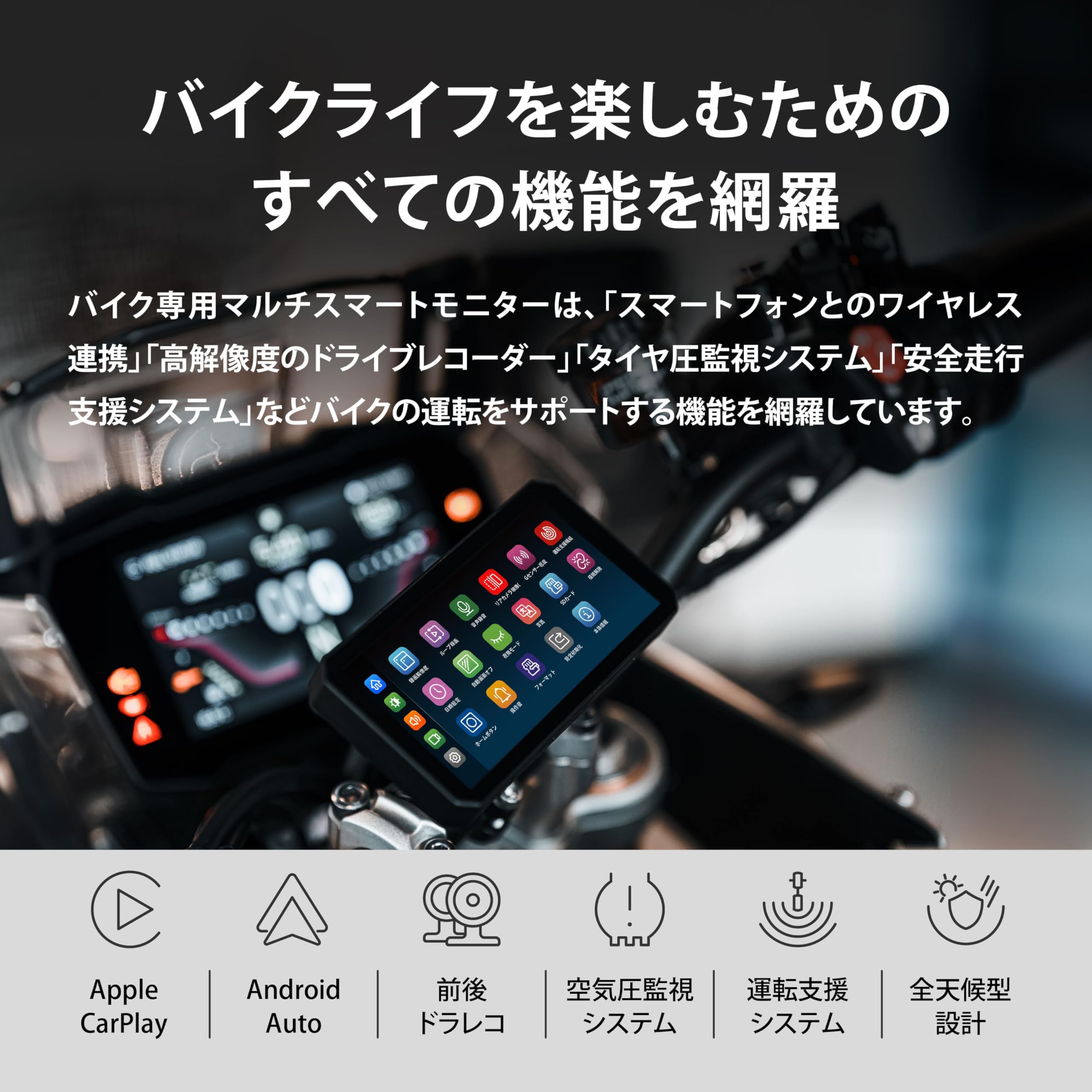 Amazon.co.jp: VANLINKS AlienRider M2pro バイクモニター バイクナビ 