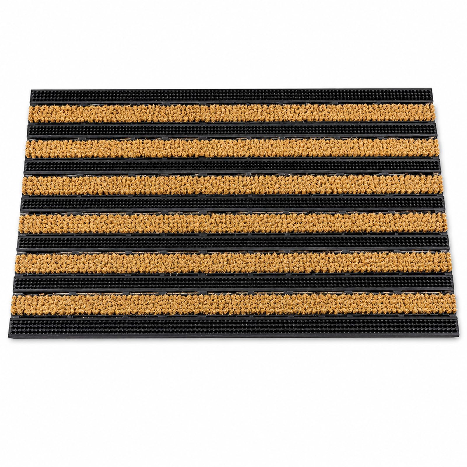 LSC Rubber Coir Stripe Door Mat 45 x 75cm Heavy Duty Non Slip Doormat