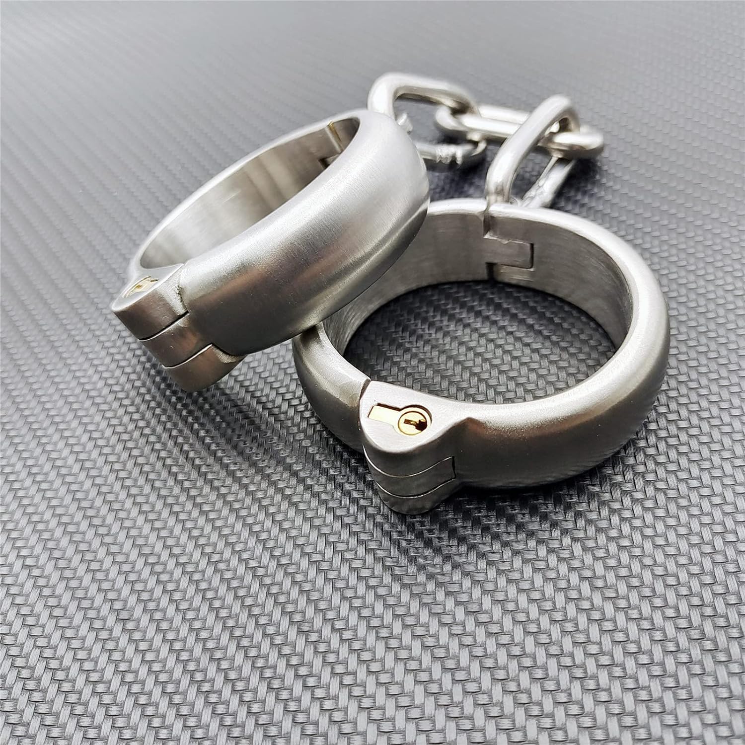 1 Paar Edelstahl Handschellen Bdsm Extrem Bondage Handgelenk Handfesseln/Handcuffs Abschließbar Flirt Sex Fetisch Slave Erotik Sexspielzeuge für Paare Männer Frauen ( Color : Männlich 5.3*6.5cm , Size
