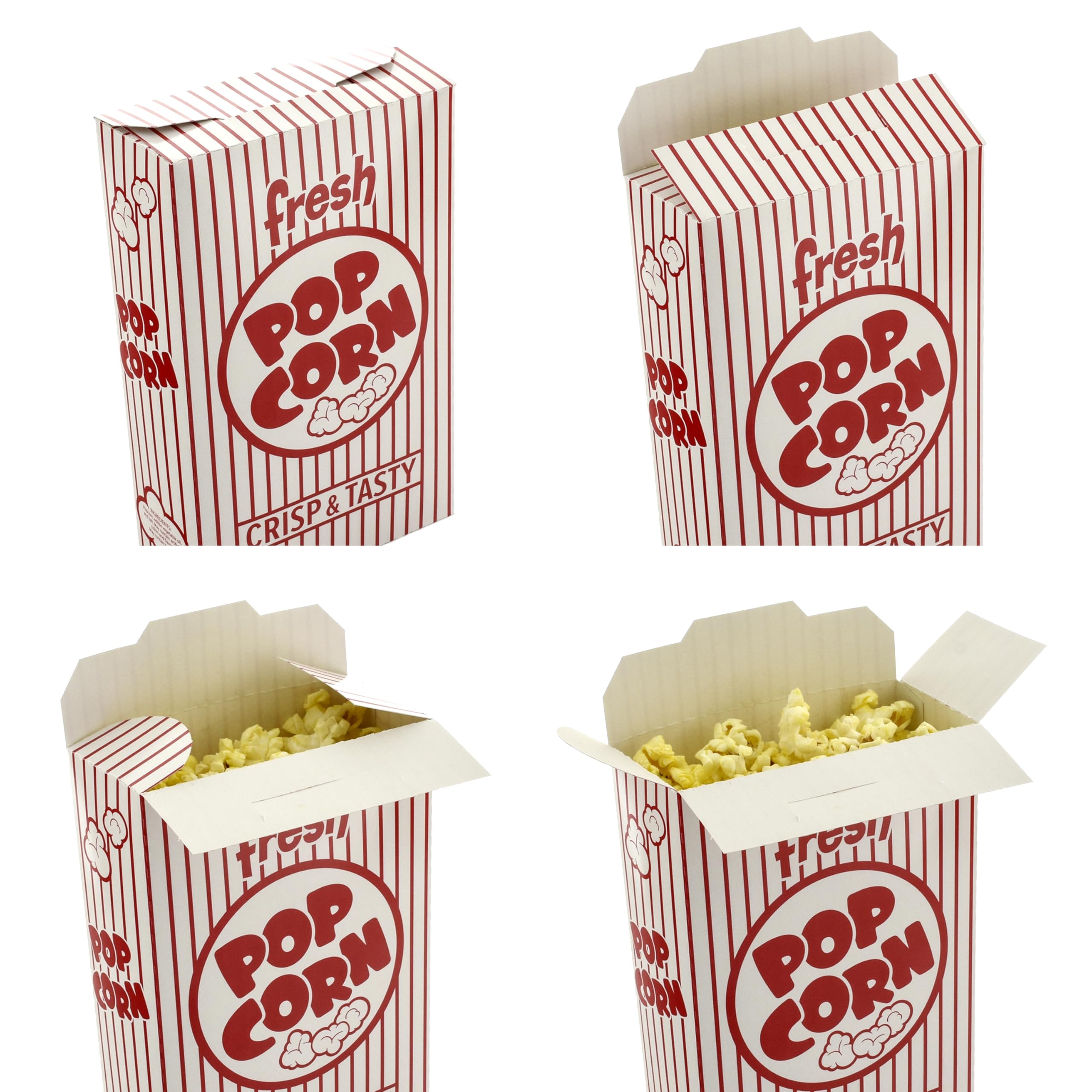 Amazon.com: Snappy 5J Red & White Striped Close Top Popcorn Boxes