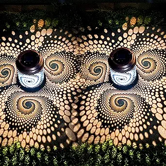 Solar Lanterns Outdoor Hanging Lantern Lights,Hollowed-Out Metal Decor Lantern, Waterproof LED Decorative Garden Light - Delicate Garden Decoration for Patio, Yard((1 Pack Blue +1 Dragonfly Lantern)