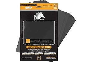 MyArtscape Graphite Transfer Paper: 20 Black Sheets of Smudge-Free Transfer Paper for...