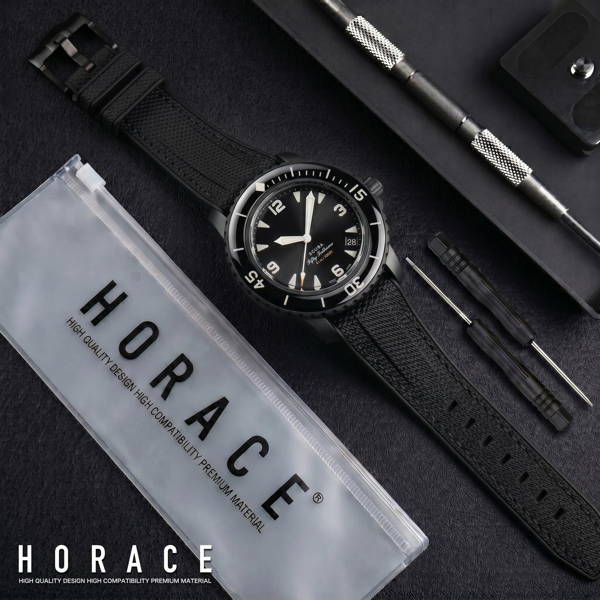 HORACE Cinturino per orologio da 22 mm in Silicone Liquido – Compatibile con Blancpain x Swatch Scuba Fifty Fathoms – Kit di montaggio incluso