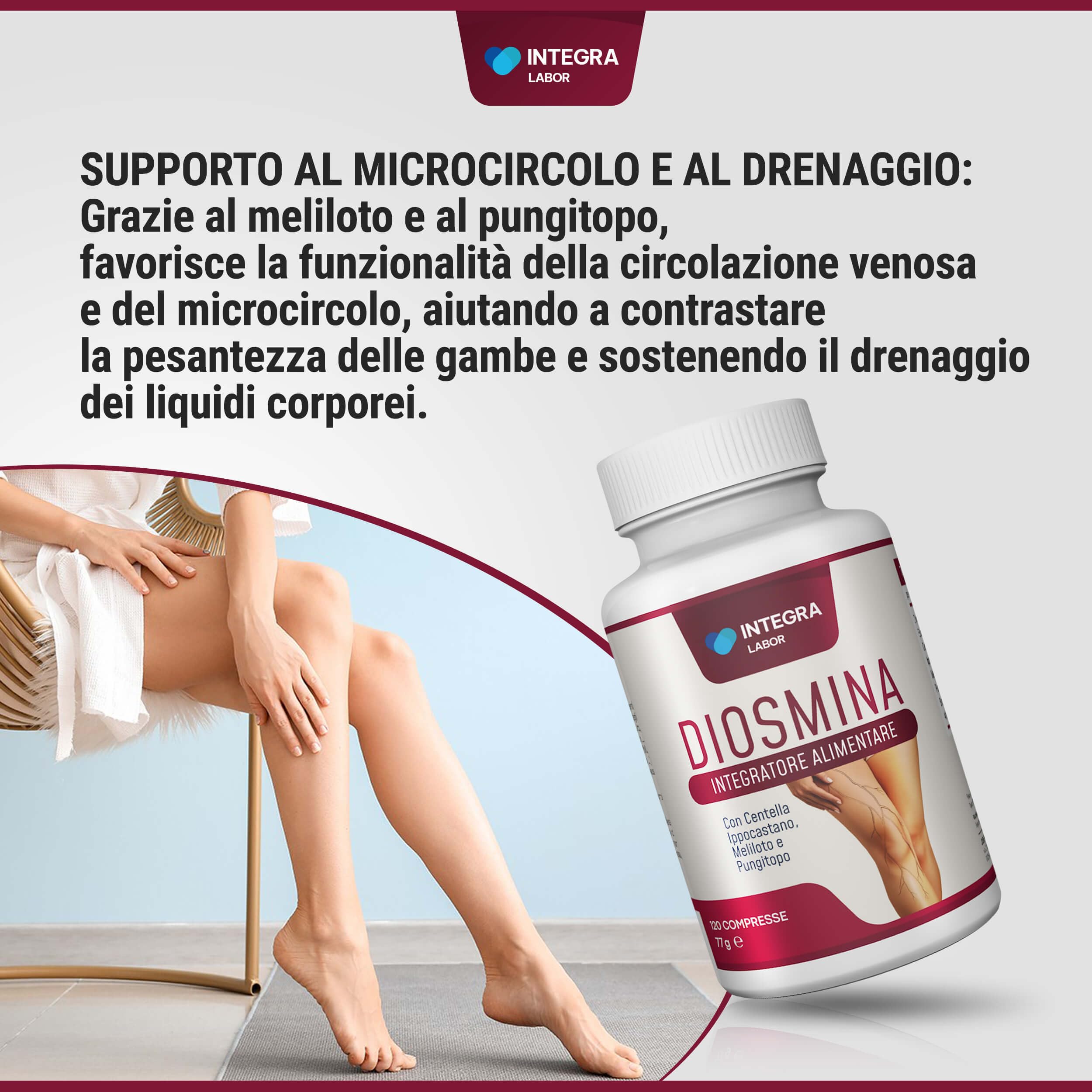 DIOSMINA ESPERIDINA [1000mg Dose Giornaliera] 120 CPR - Integratore Vene Varicose e Gambe Pesanti, Capillari Rotti, Circolazione e Microcircolo - Complex Forte ad Alto Dosaggio