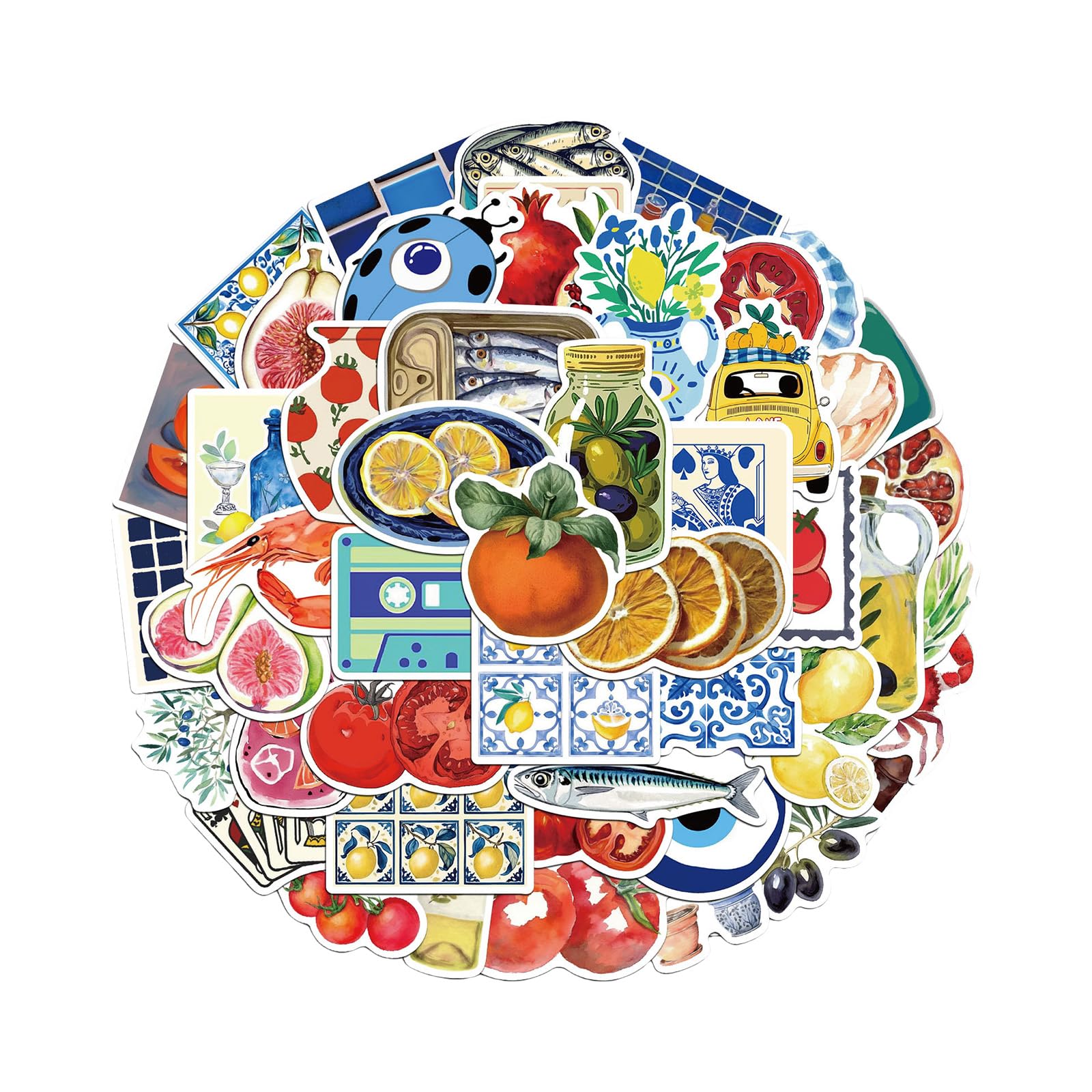 50 Sheets Stationery Stickers Scrapbook Reward Mediterranean Tomato Decor