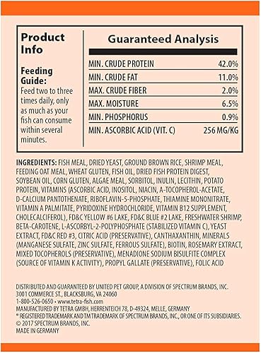 Miniatura 3 de Tetra Goldfish Flakes, dieta nutricionalmente equilibrada para peces de acuario, copos enriquecidos con vitamina C, 2.2 libras y palitos de