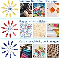 Vista 6 de 20 cuchillas de accesorios de terceros para Cricut, hoja de repuesto Luxiv para Explore Air 2 Air, cuchillas de repuesto 10P 45° Blade 5P 30° Cricut