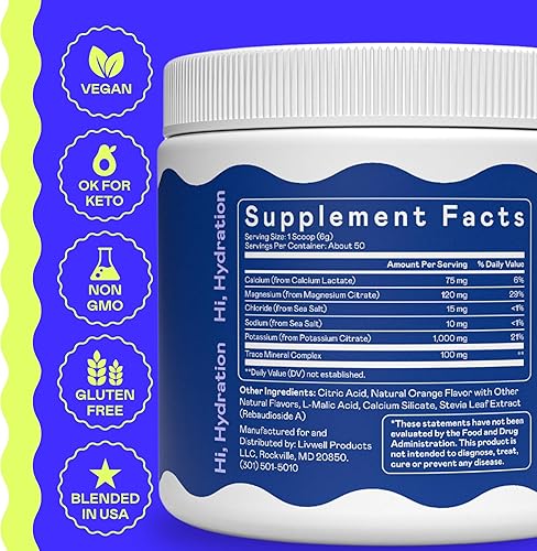 Miniatura 4 de Keto K1000 - Electrolito en polvo  Aumenta la energía y evita calambres en las piernas  Sin maltodextrina o azúcar  por Hi-Lyte  50 porciones