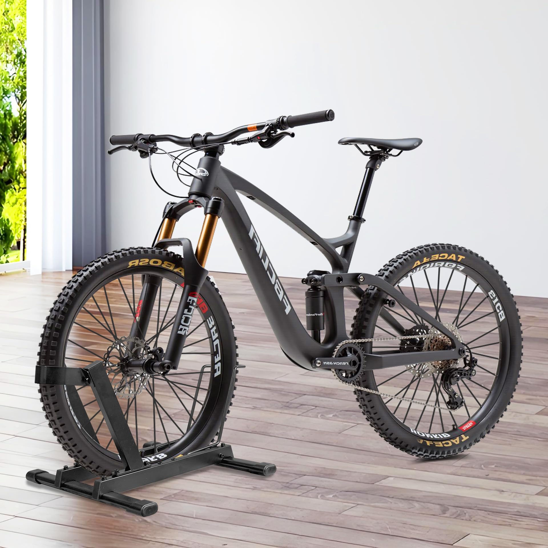 Mimoke E-Bike & Fahrradständer – freistehender Bodenständer aus Stahl, vorn-hinten verstellbar, für 20–29 Zoll Räder, bis 38 kg, geeignet für Elektrofahrräder und Fahrräder, Garage & Keller