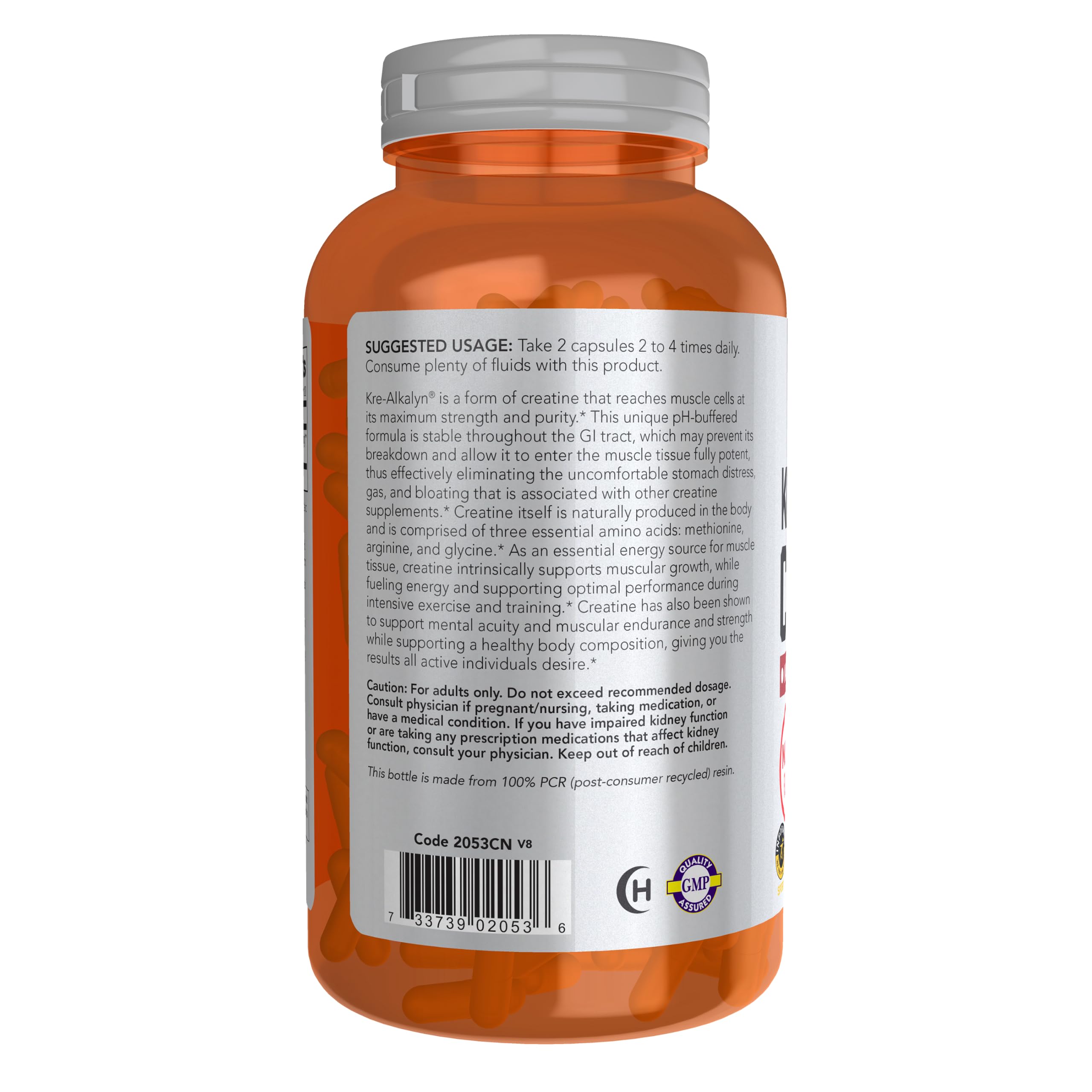 NOW Sports, Kre-Alkalyn PH Buffered Creatine 750 mg, Muscle Fuel*, 240 Caps — Amazon image 3
