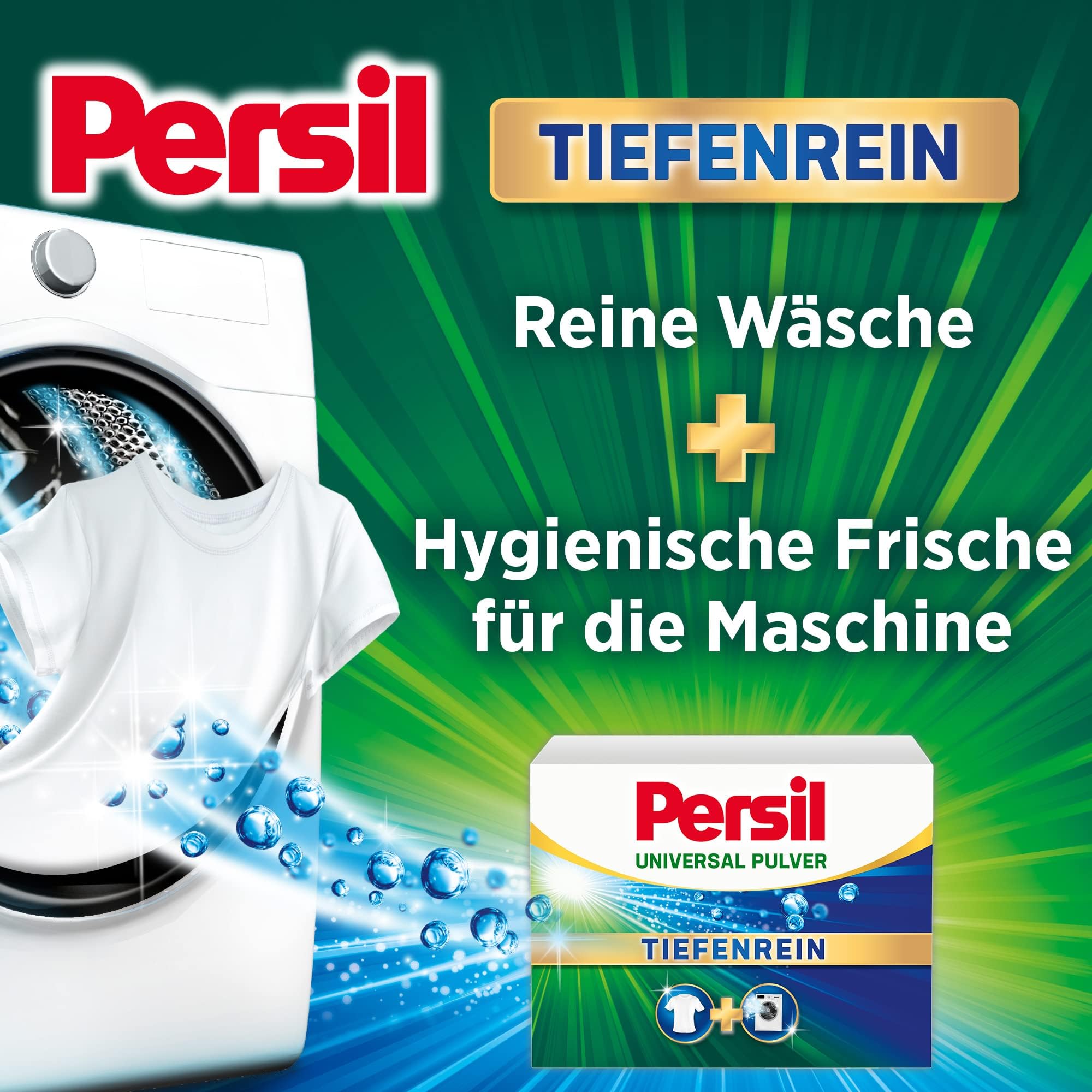 Persil Universal Pulver Tiefenrein Waschmittel (75 Waschladungen), Vollwaschmittel für reine Wäsche und hygienische Frische für die Maschine, effektiv von 20 °C bis 95 °C