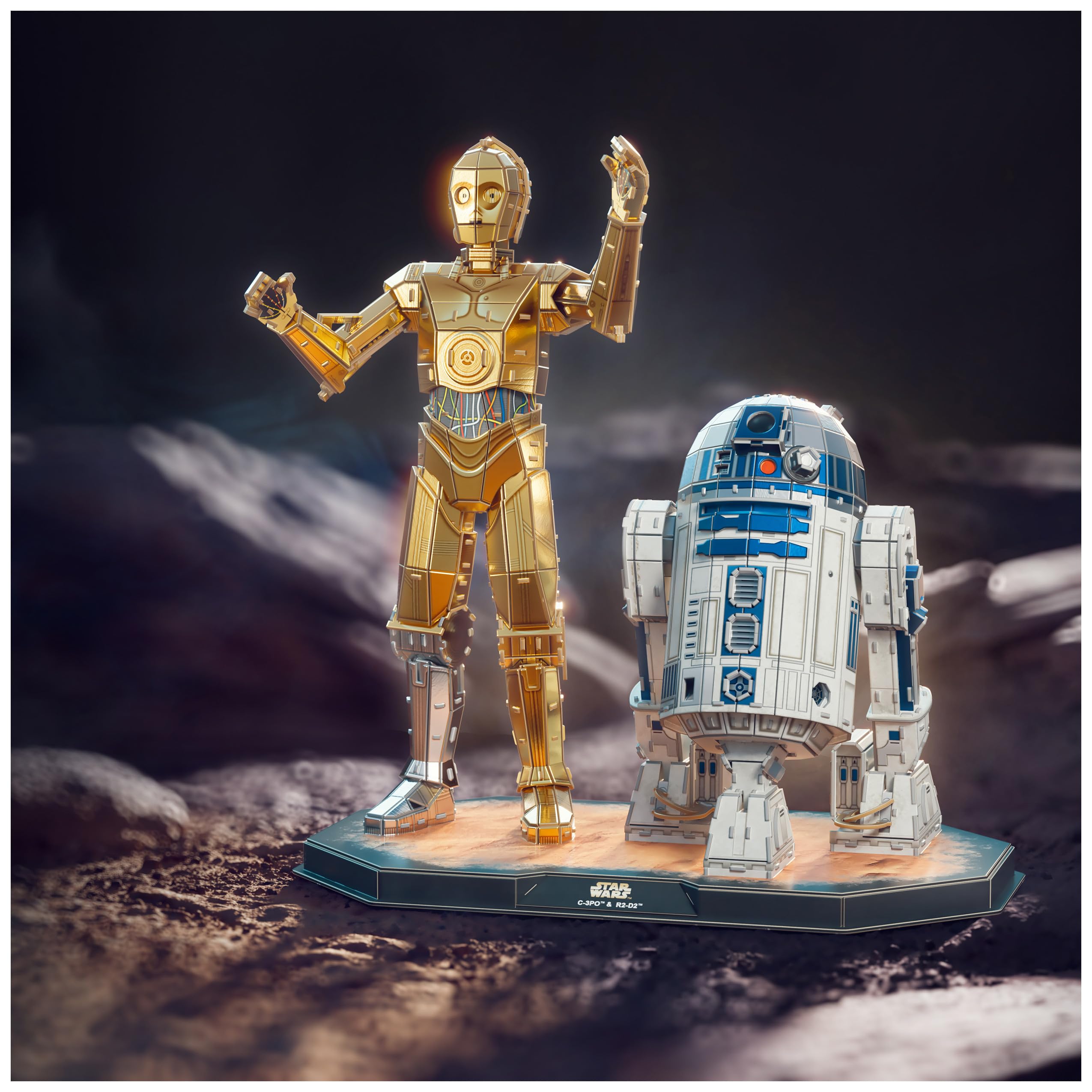 4D Build -4D Build, C-3PO et R2-D2 Star Wars à Collectionner, Jouets de Construction, Puzzle 3D pour Adultes et Adolescents, 416 pièces, à partir de 12 Ans (Spin Master 6074268)