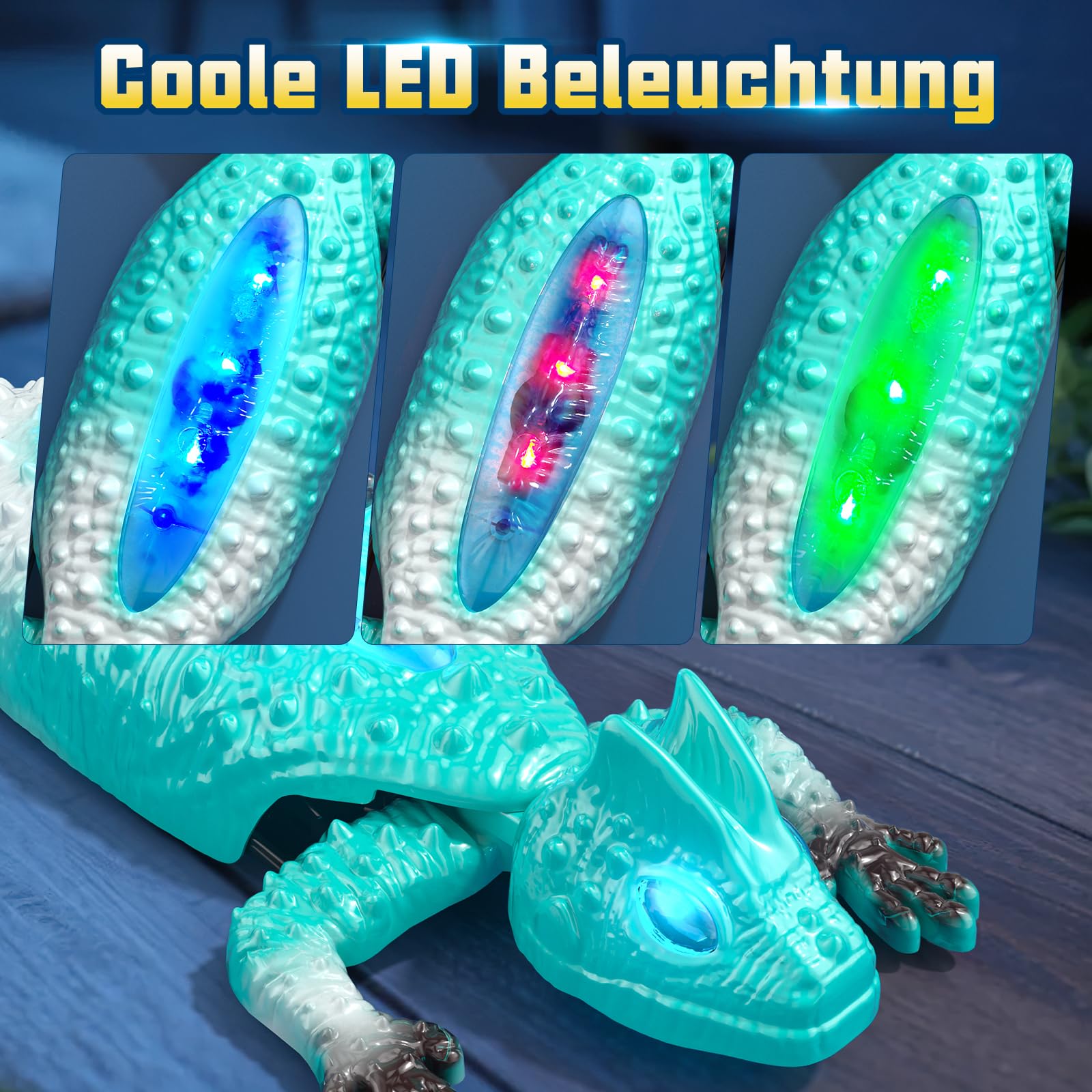 Ferngesteuertes Gecko Wandflitzer, Wiederaufladbare RC Stunt Kletter Auto mit LED Licht, Ferngesteuertes Roboter Kinder, RC Spielzeug Geschenke für Jungen und Mädchen ab 5 6 7 8 9 10 11 12 Jahren