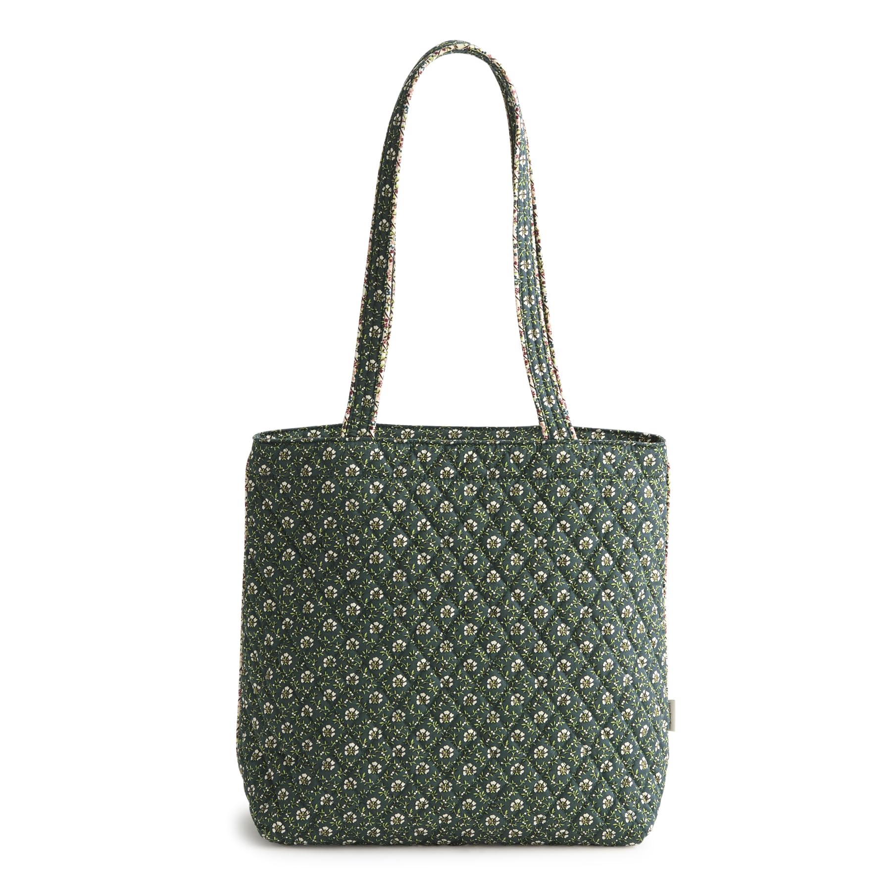 Vera Bradley Premium Cotton Small Original Zip Tote Bag, Daffodils: Mistletoe Lattice One Size