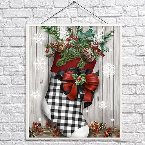 Miniatura 7 de Tontut Kit de pintura de diamantes de Navidad, juego de arte de diamantes de calcetín de Navidad para adultos, arte hecho a mano con diamantes 5D,