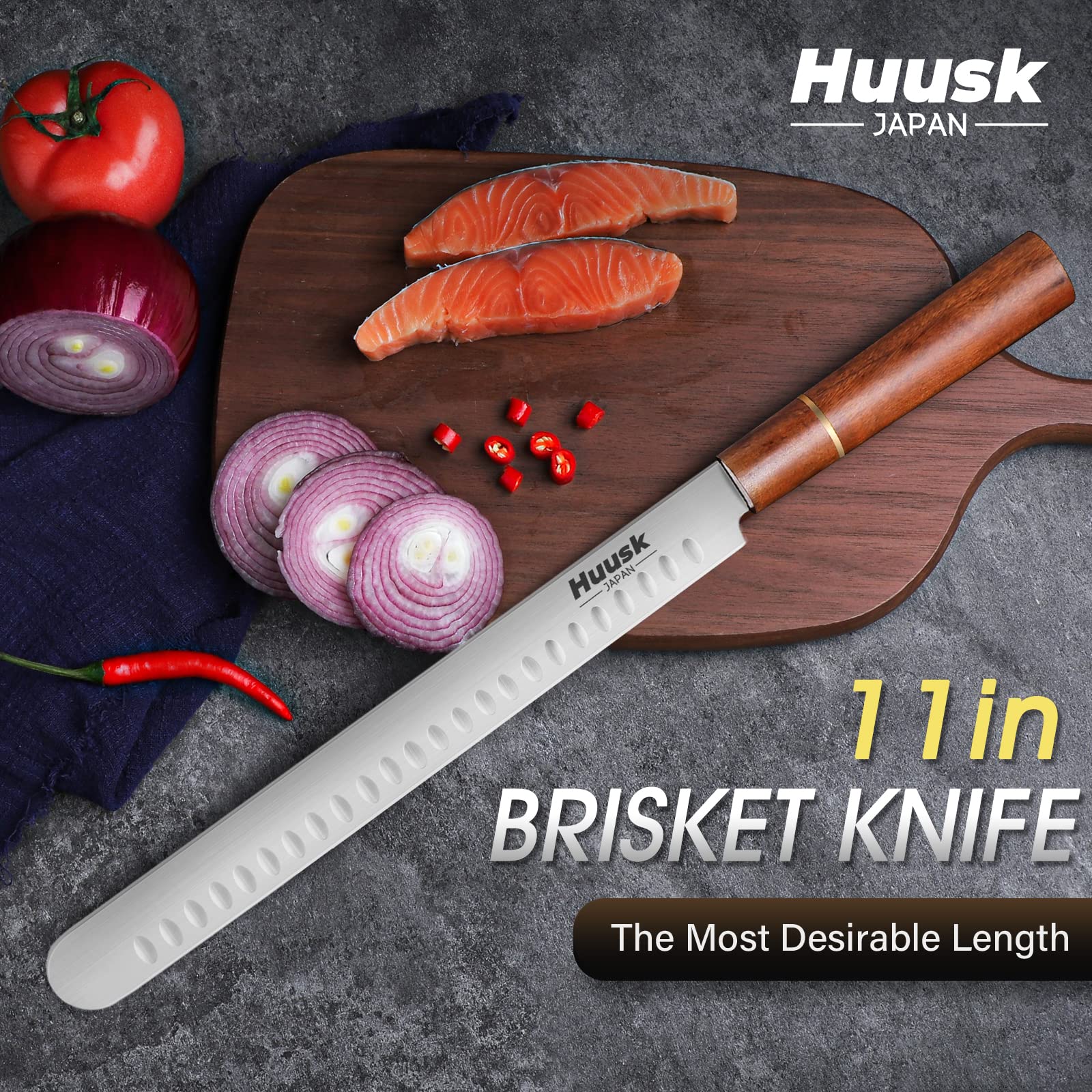 Huusk Brisket Carving Knife for Meat, Gifts Idea for Dad Smoker Men — Amazon image 3