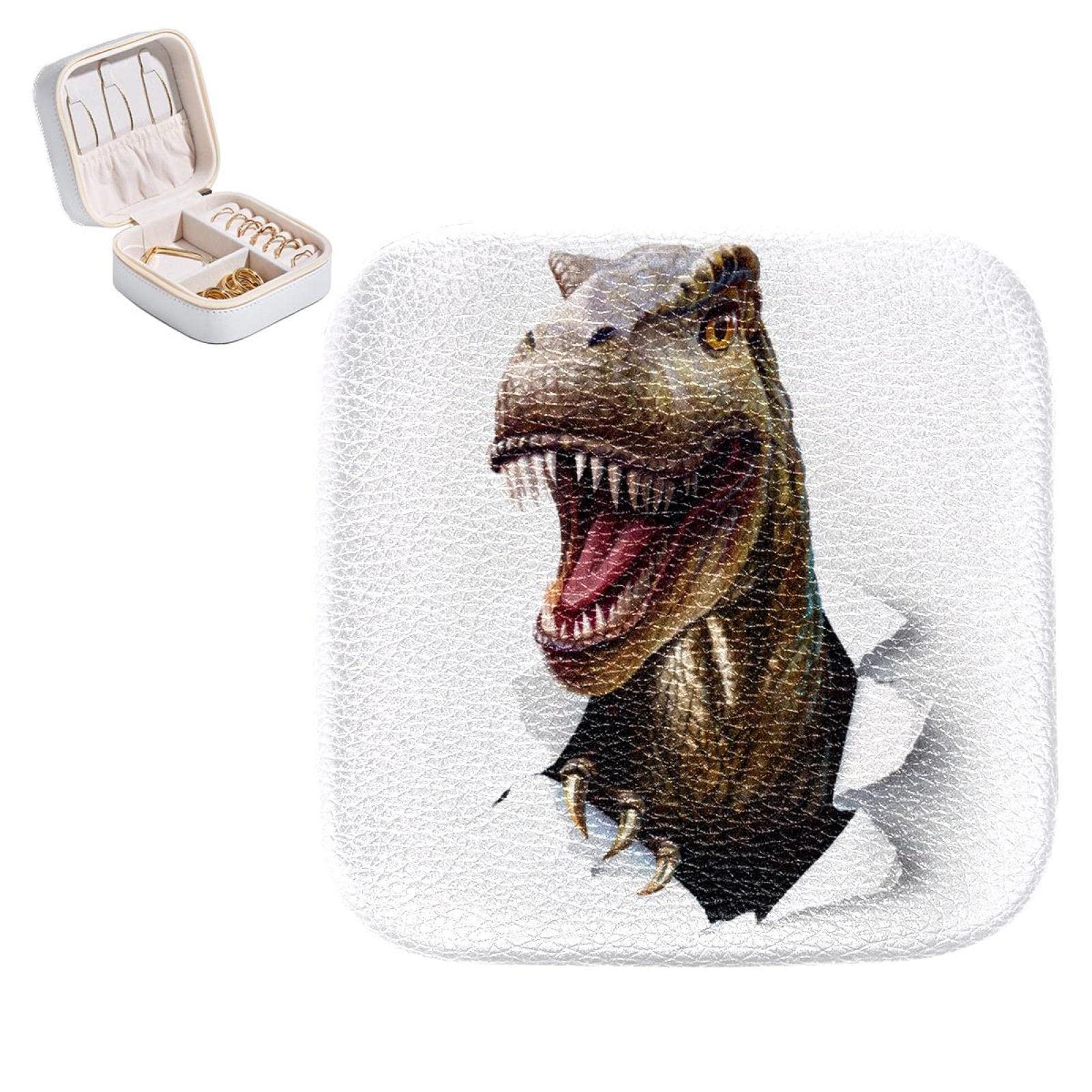 Boîte de rangement bijoux dinosaure coffret cuir synthétique
