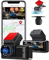 Airpuxem 4K Autós Fedélzeti Kamera WiFi GPS Funkcióval, Első-Hátsó Rögzítéssel, Éjjellátó Üzemmóddal, 170° Látószöggel, WDR, G-szenzor, Type 1