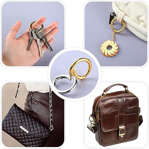 Miniatura 3 de Ferraycle 18 piezas de anillos de resorte de aleación, clips redondos, gatillo circular, anillo O de resorte de 1.378 in, anillos de cierre de