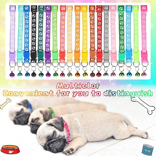 Miniatura 4 de Mixweer 24 collares para cachorros pequeños, collares de identificación para cachorros recién nacidos, suministros para perros pequeños, gatos,