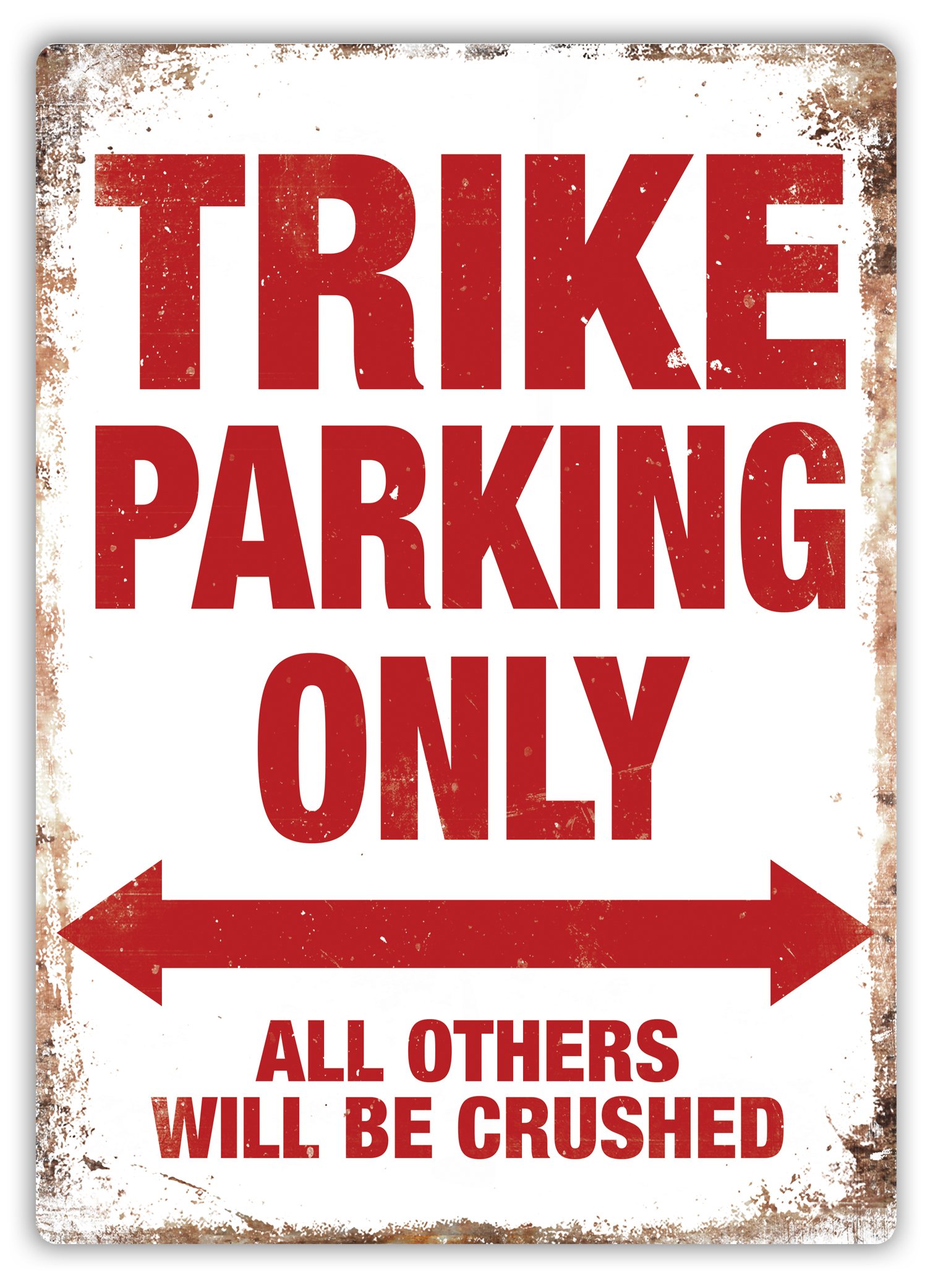 Trike Parking - Metal Wall Sign Plaque (Large - Sticky Pads)