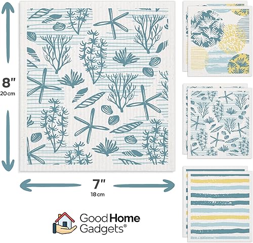 Miniatura 9 de Good Home Gadgets Paños suecos para cocina  Paquete de 12 paños de cocina suecos absorbentes  Paño de cocina sueco reutilizable, esponja de celulosa