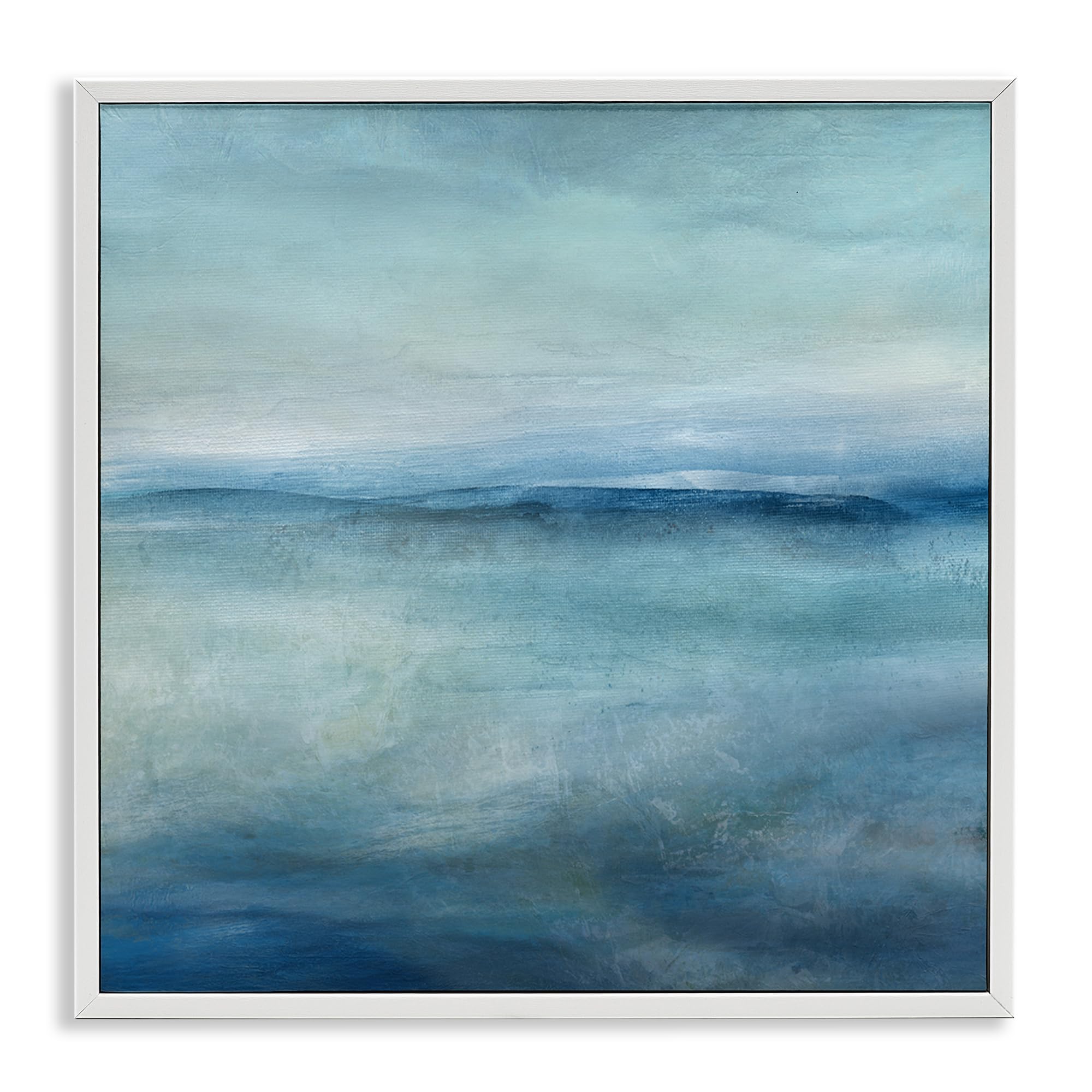Stupell Industries Coastal White (Textured) 'Misty Blue Coastal Horizon'| Framed Giclee Art