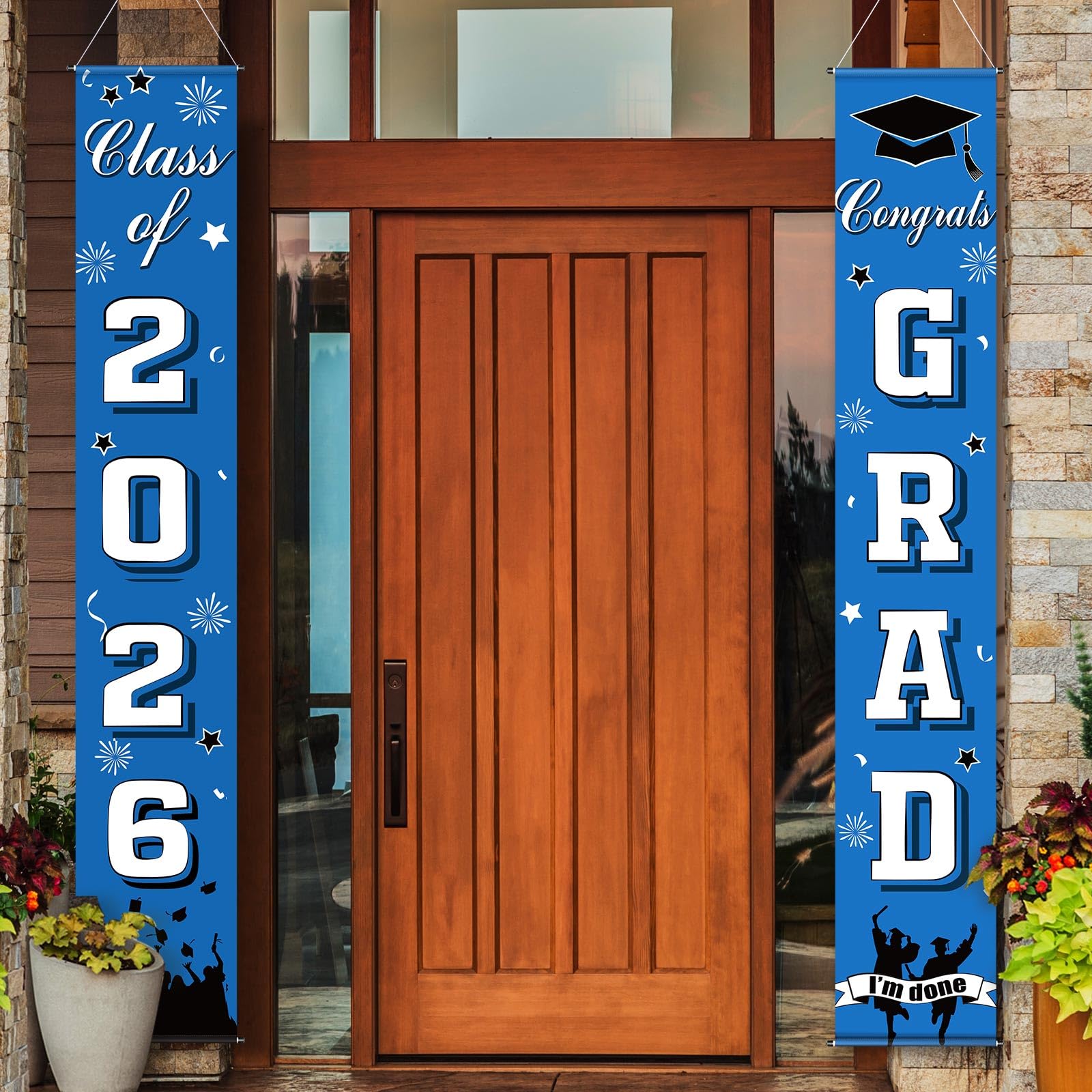 Chinco Graduation Decorations Class of 2026 Graduation Banners Congrats Grad Porch Sign Congratulation Banner Backdrop Welcome Door Sign Hanging