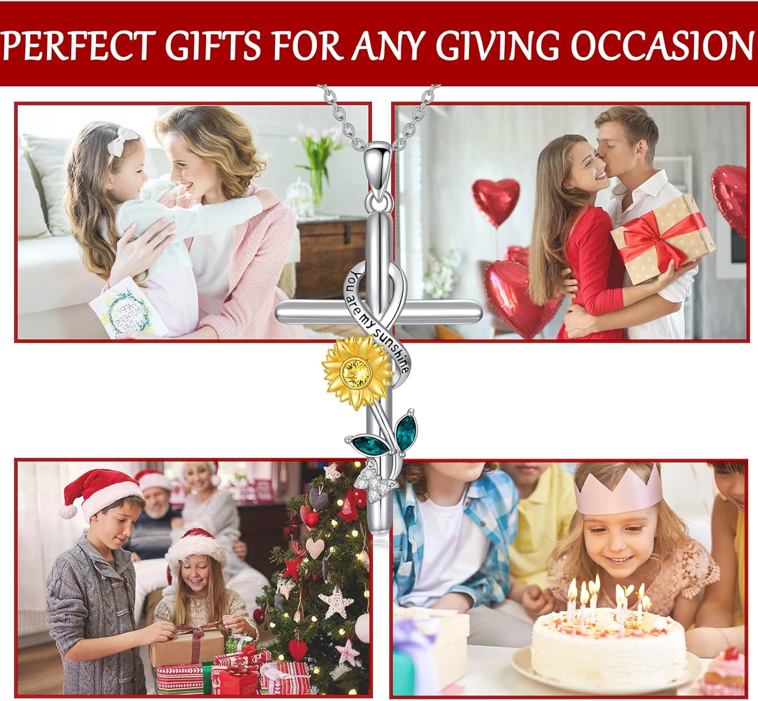 Cross Necklace for Women 925 Sterling Silver I Love You Necklace Religious Jewelry with Gift Box for Mother Daughter - Image 6