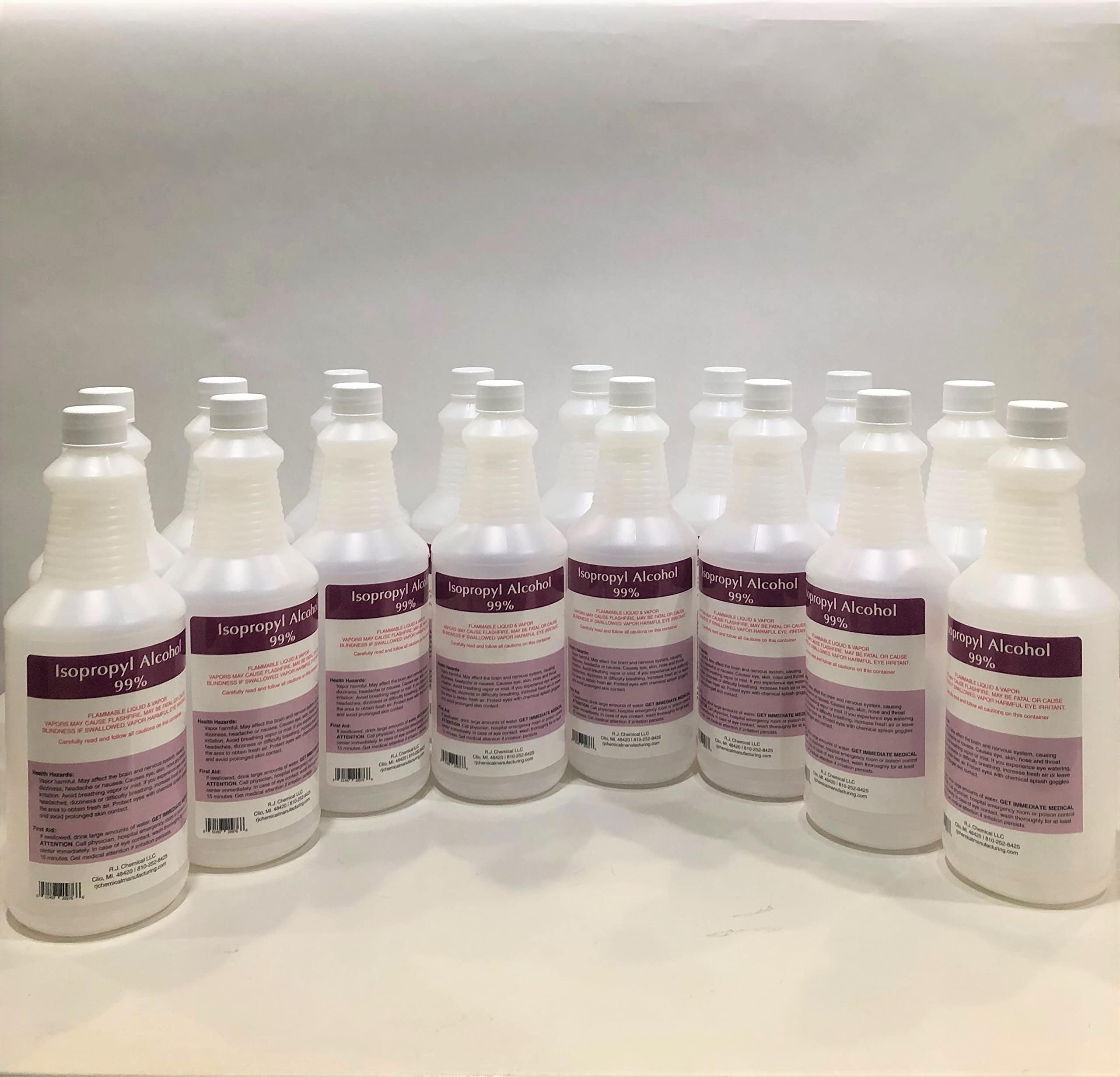 Isopropyl Alcohol 99% Strength - 4 Gallons Packed in 16-32 Oz. Bottles - 99.9% Pure