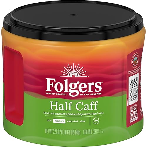 Miniatura 4 de Folgers Café molido de tostado medio Half-Caff, 22.6 onzas (paquete de 6)