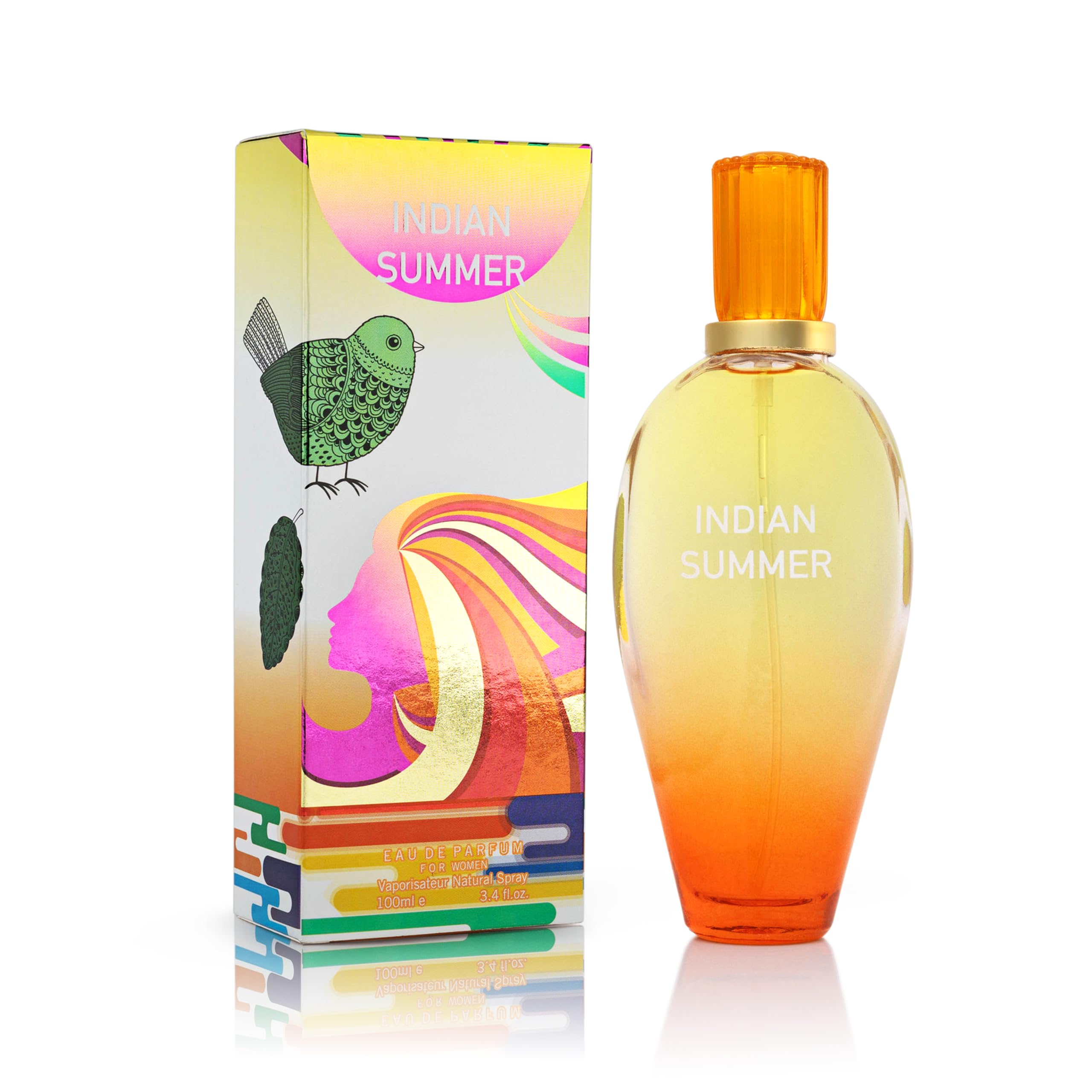 Indian Summer for Women 3.4 Fl Oz- Opening Scents of Mango, Nectarine & Orange - Sweet, Milky & Tropical Aromas of Coconut Blend - Base Notes of